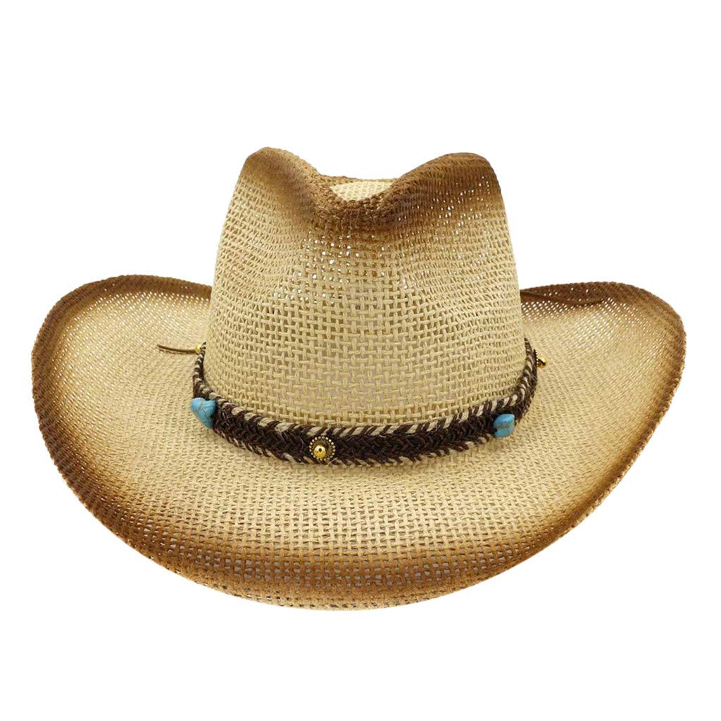 American Flag Cowboy Hat - Patriotic Western Sun Hat for Men & Women - 4th of July Independence Day Straw Hat - Perfect for Summer Festivals, Rodeos & Outdoor Events