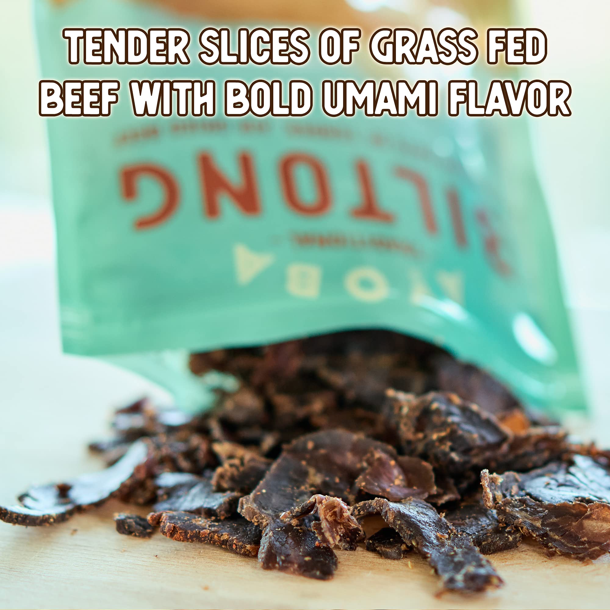 Keto-Friendly Grass Fed Beef Biltong Slices - 2oz Paleo Snack | Gluten Free, Whole30 Approved, Sugar Free, No Carb | Perfect for Hiking, Travel & Low-Carb Diets