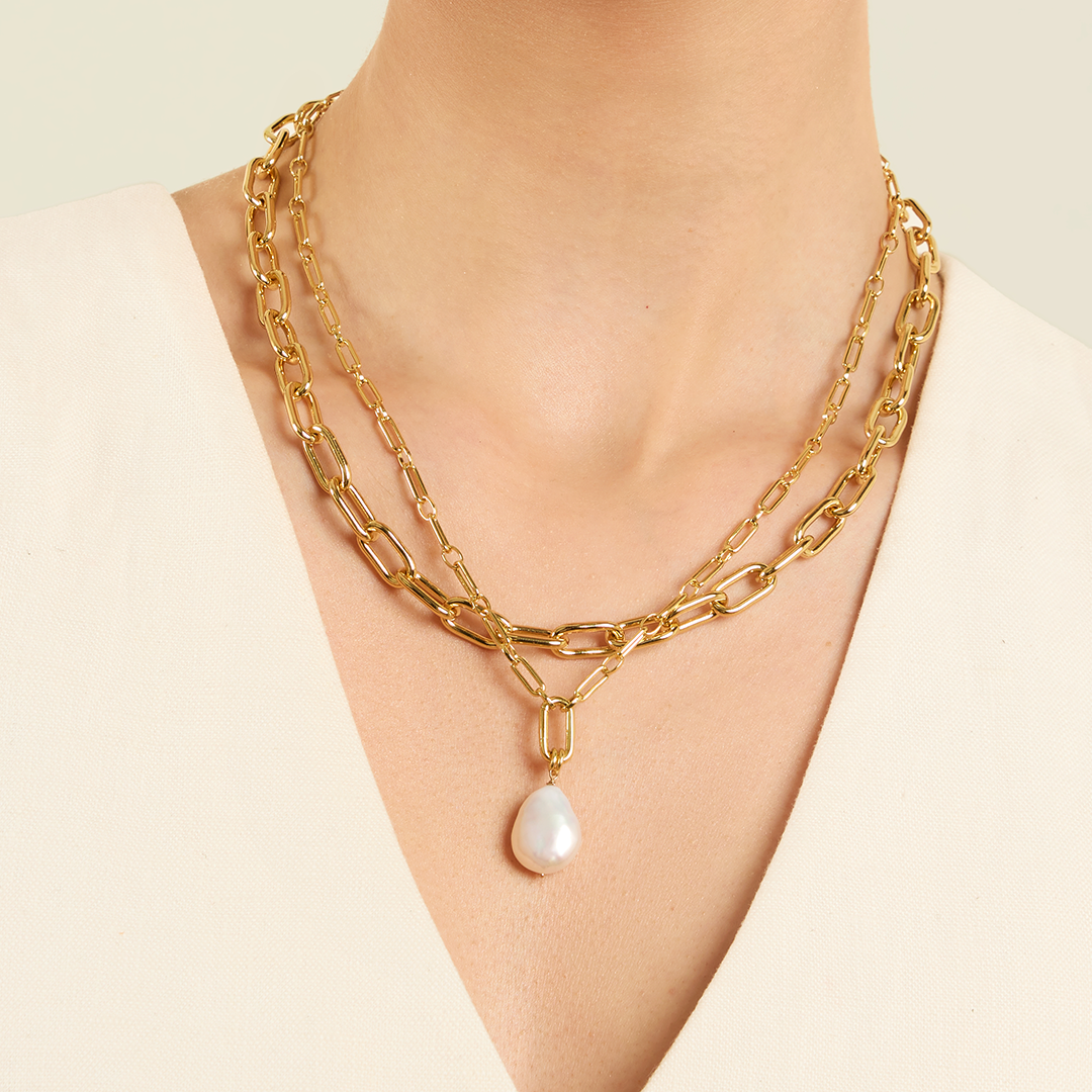 Elegant Capri Pearl Charm Necklace for Women - Dainty Layering Jewelry for Weddings, Parties & Everyday Wear