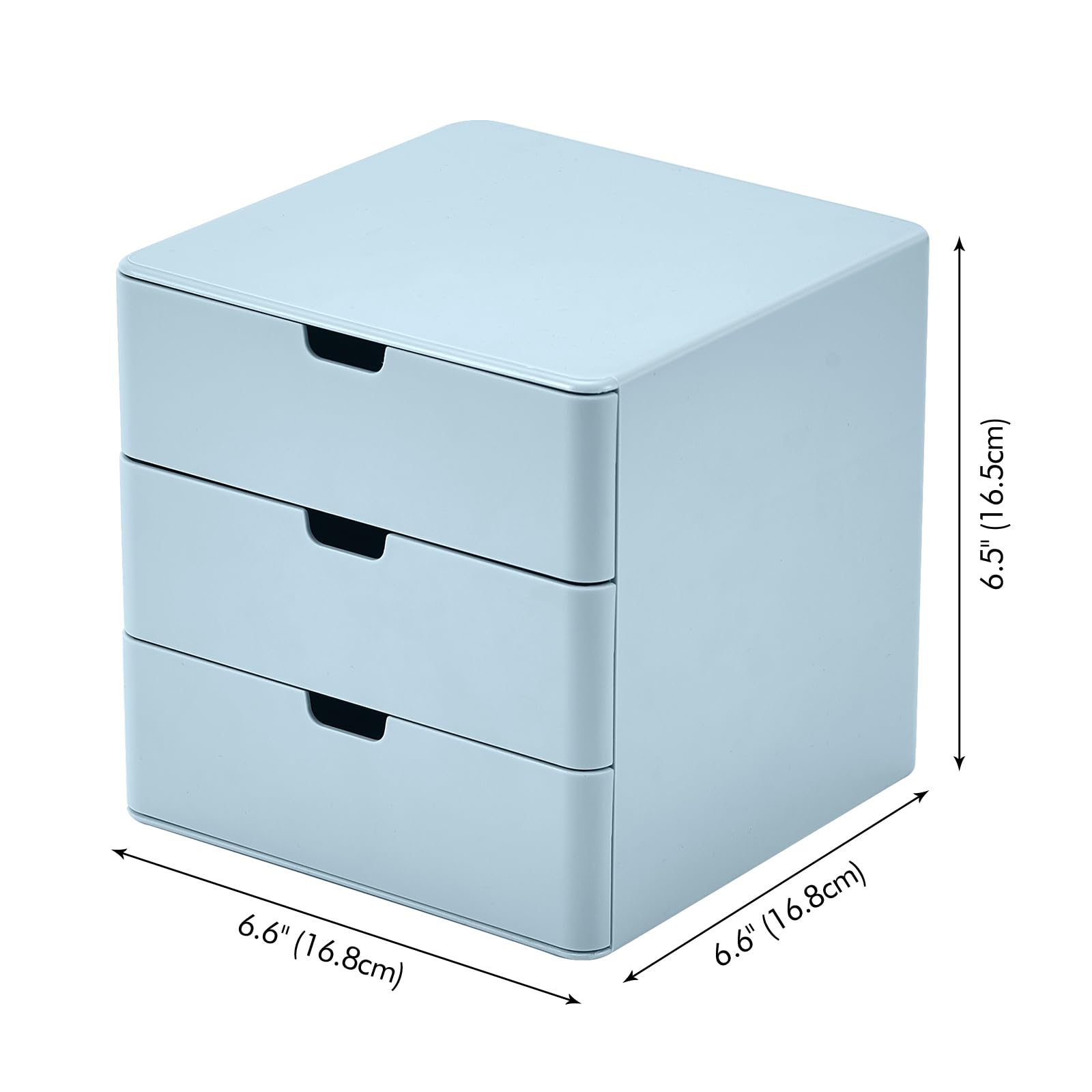 3-Drawer Vanity Organizer - Compact Makeup Storage Organizer with Drawers, Blue | Perfect for Bathroom Countertop, Bedroom Dresser & Closet Organization