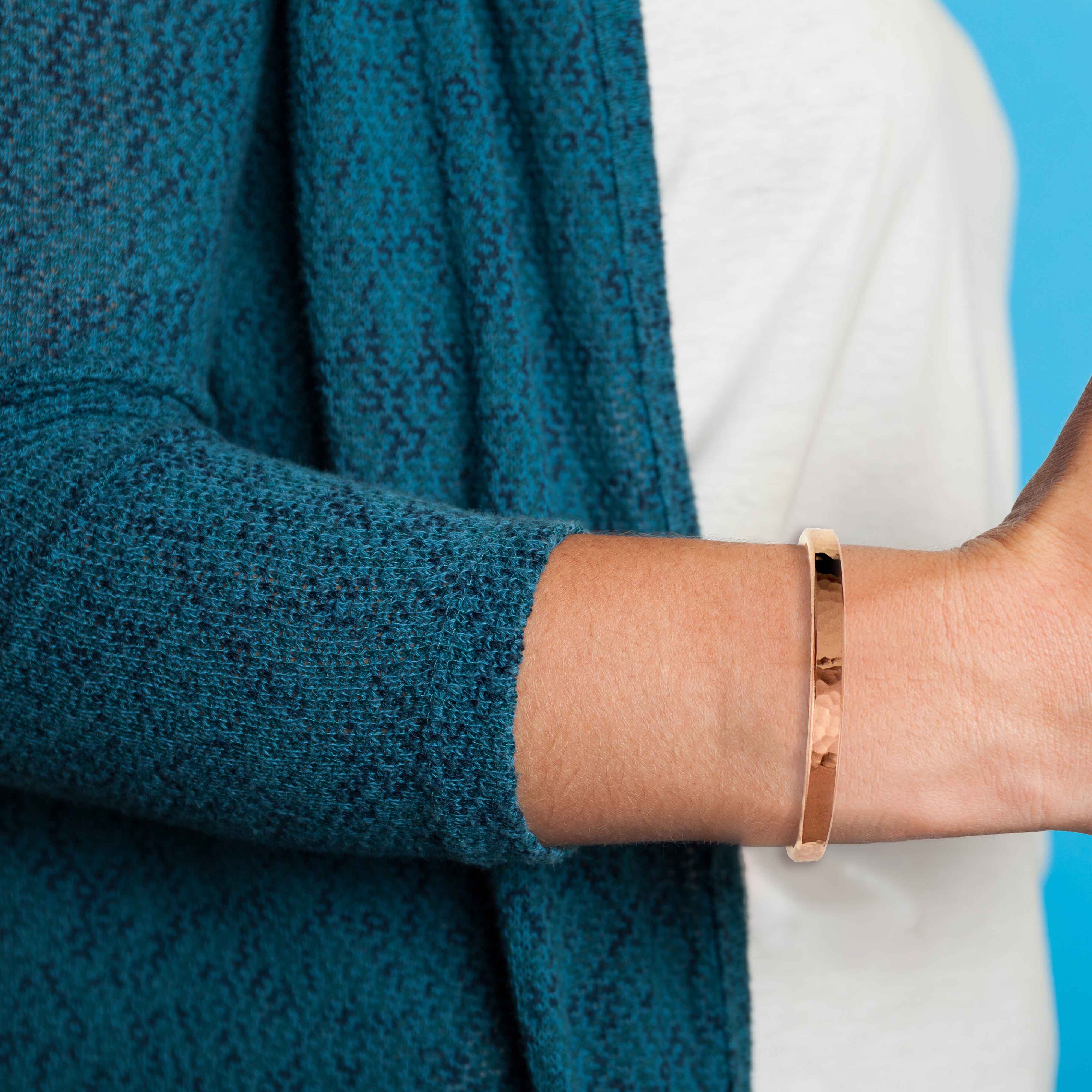 5mm Wide Hammered Copper Cuff Bracelet for Women - Handmade Boho Jewelry - Perfect for Casual Wear, Festivals & Gift Giving
