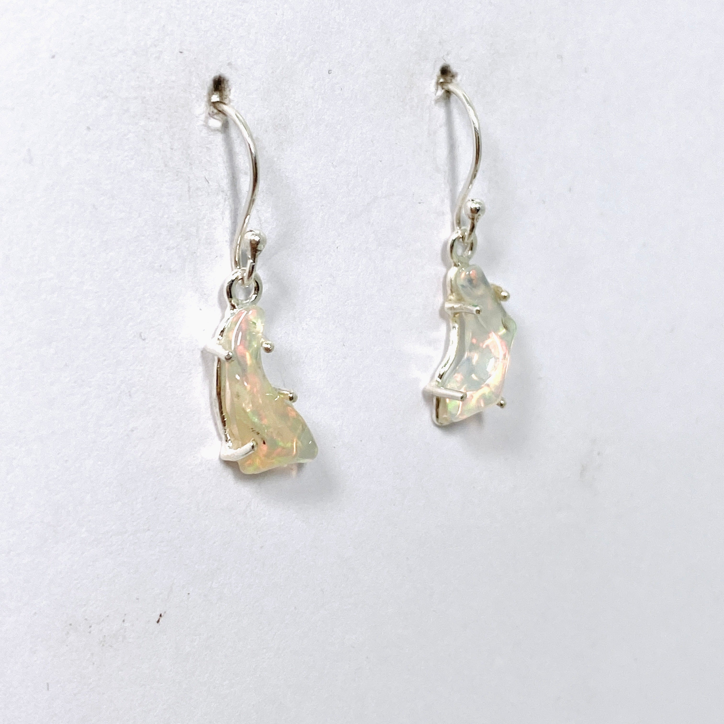 Ethiopian Opal Crystal Earrings KEGJ1531 - Natural Gemstone Jewelry for Women, Elegant Dangle Earrings for Party, Wedding & Special Occasions