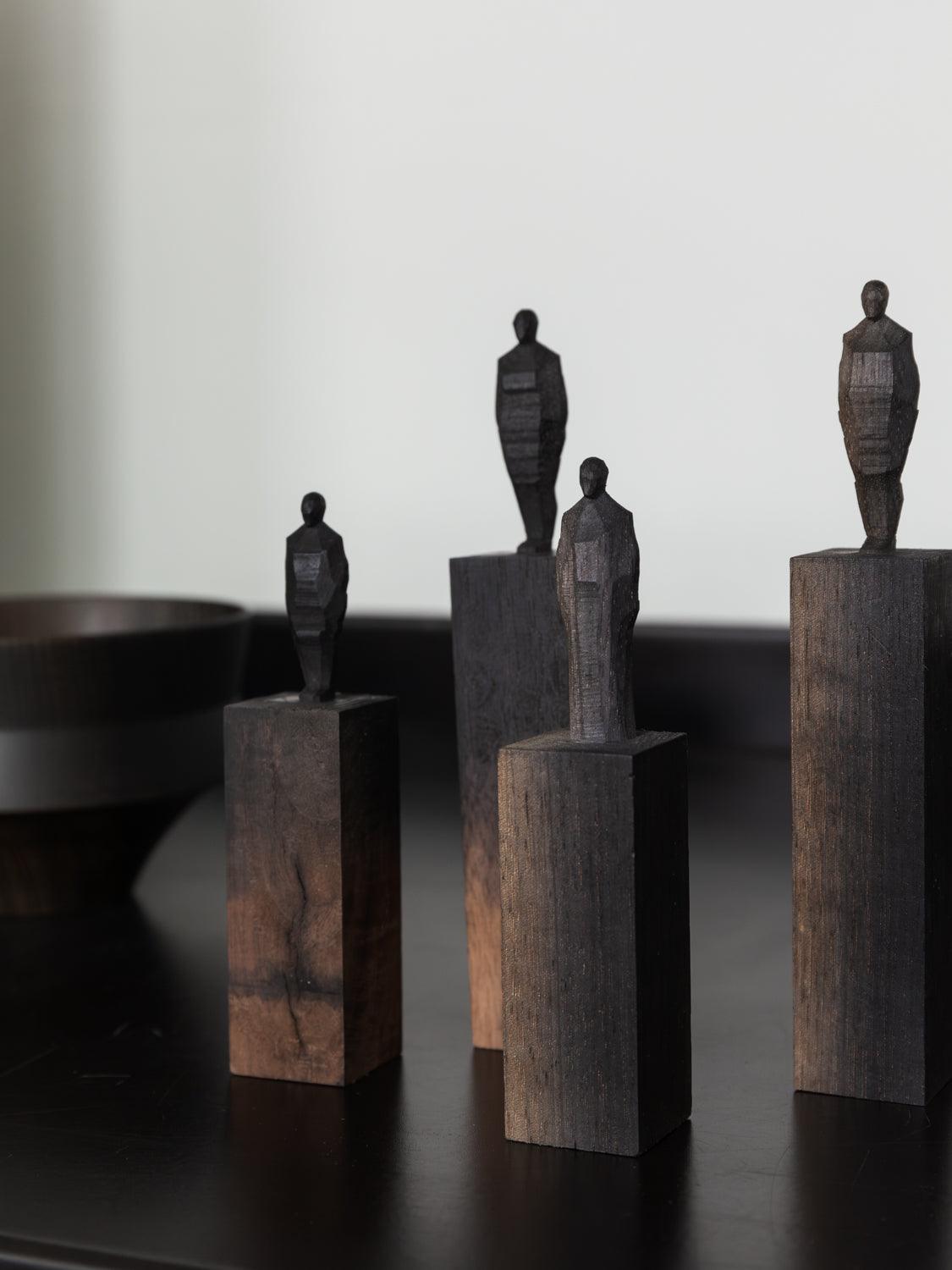Handcrafted Wooden Statuette - Premium Stained Wood Art Decor for Home & Office | Unique Gift Idea for Holidays & Special Occasions