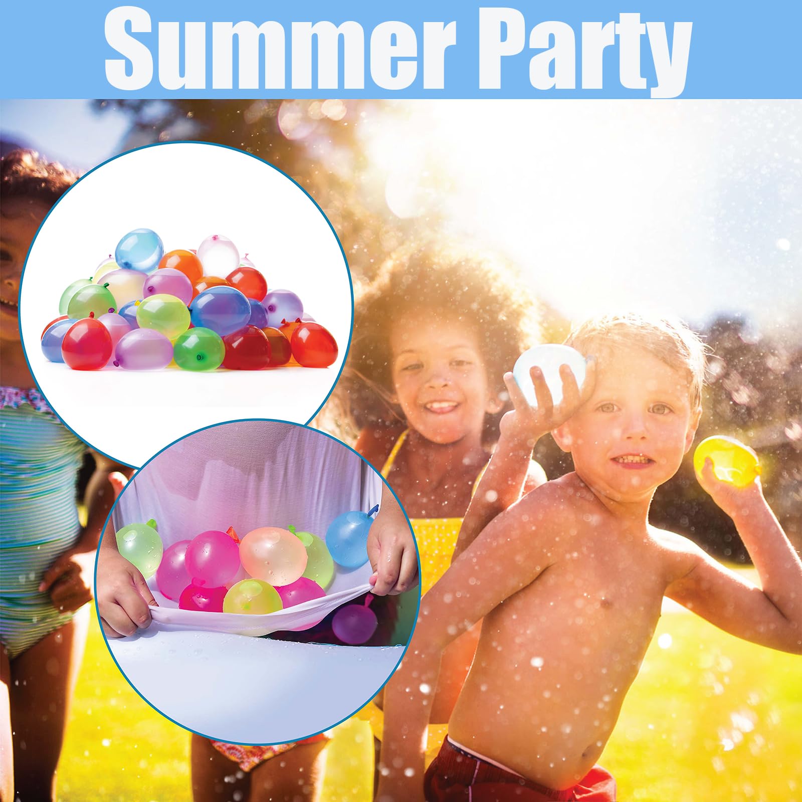1000Pcs Self-Sealing Quick Fill Water Balloons - Multi-Color Summer Pool Party Toys for Outdoor Water Games, Kids Activities & Beach Fun
