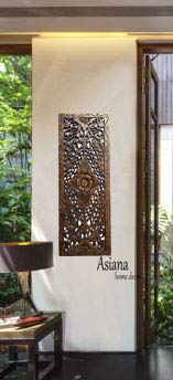 Large Floral Carved Wood Wall Panel - 35.5