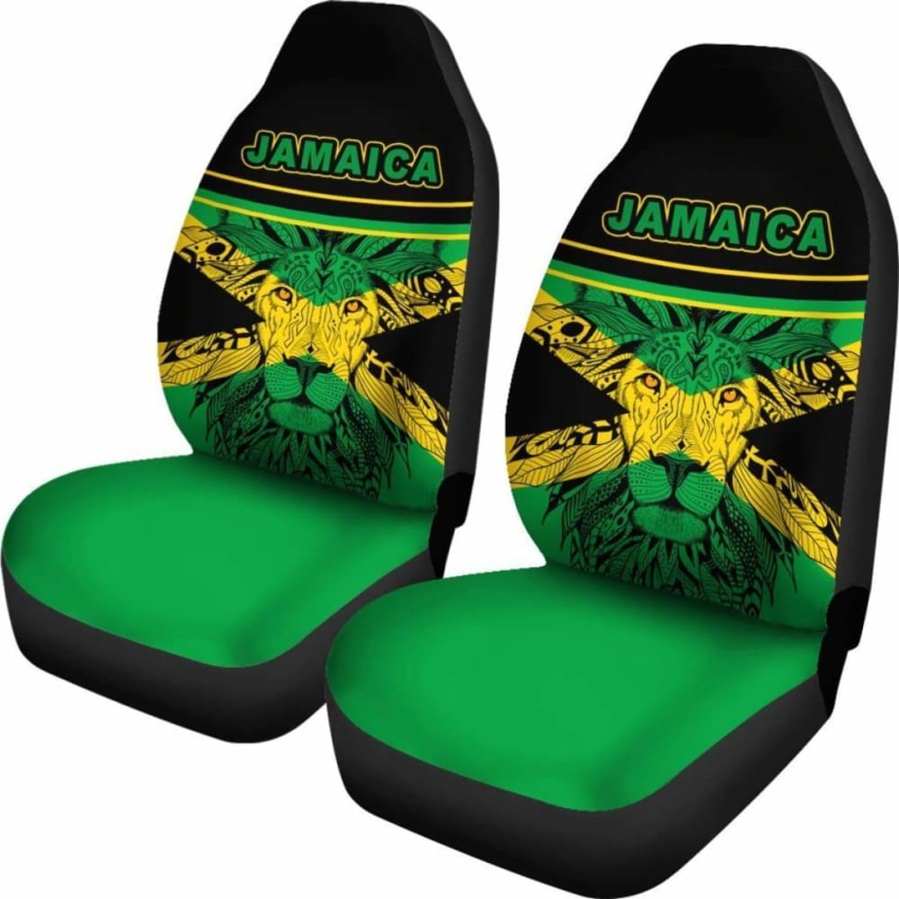 Premium Africa Zone Car Seat Covers - Jamaica Lion King Design - Durable & Stylish Car Accessories for SUVs, Trucks & Sedans - Perfect for Road Trips, Daily Commutes & Adventure Travel