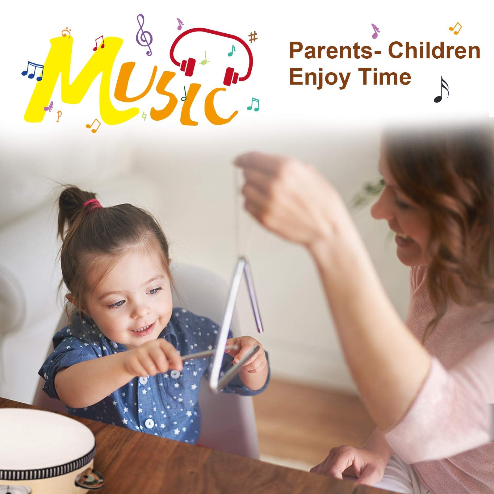 LOOIKOOS Montessori Wooden Musical Instruments for Toddlers 1-3 Years - Natural Percussion Toy Set for Kids Ages 5-9 | Preschool Learning Toys for Early Childhood Development | Perfect for Classroom, Home Play & Sensory Exploration