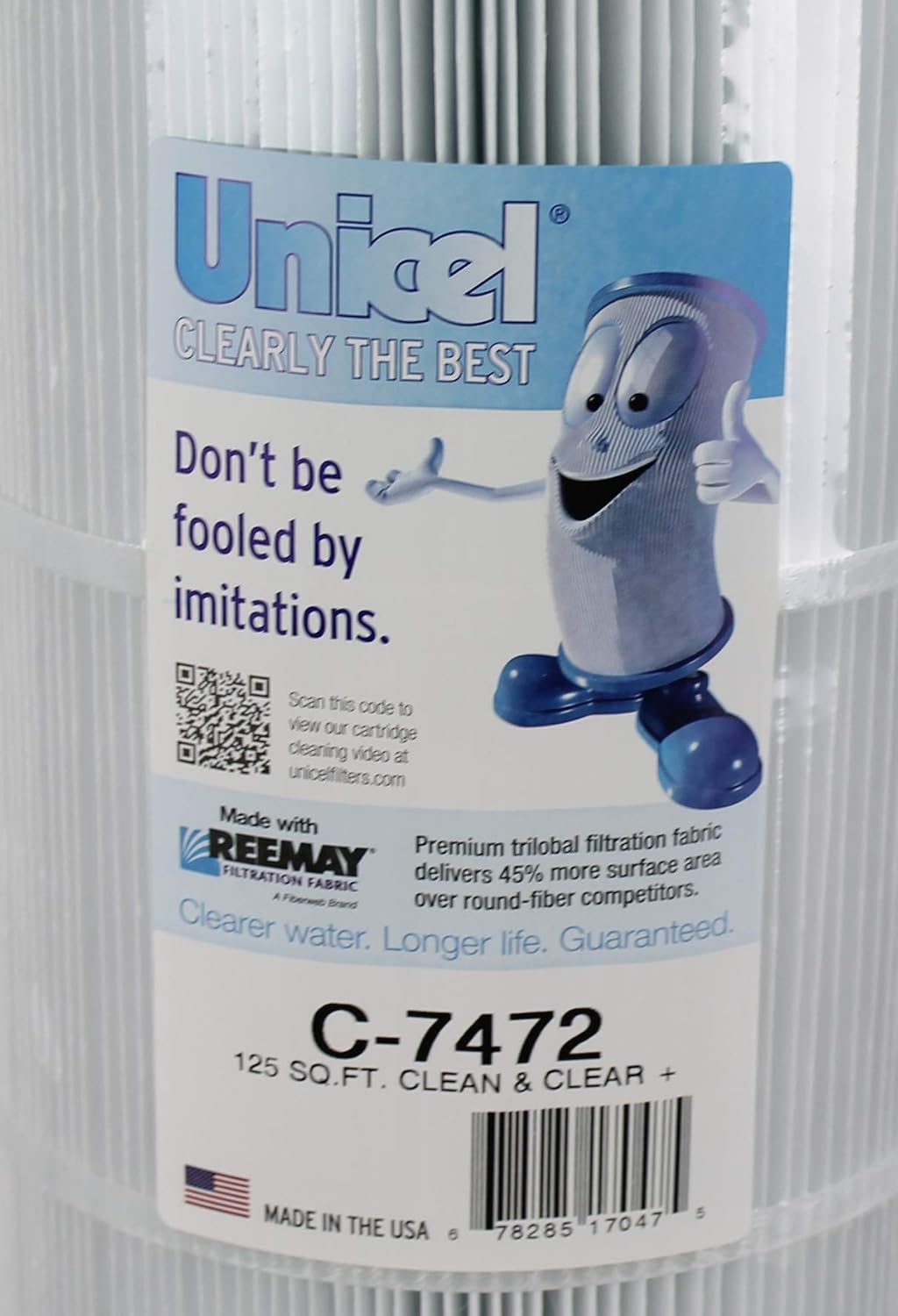 Unicel C-7472-4 125 Sq Ft Pool Filter Cartridge Replacement - 163 Pleats, Compatible with Pentair, Pac Fab & Waterway Pools - 4 Pack for Inground & Above Ground Swimming Pools