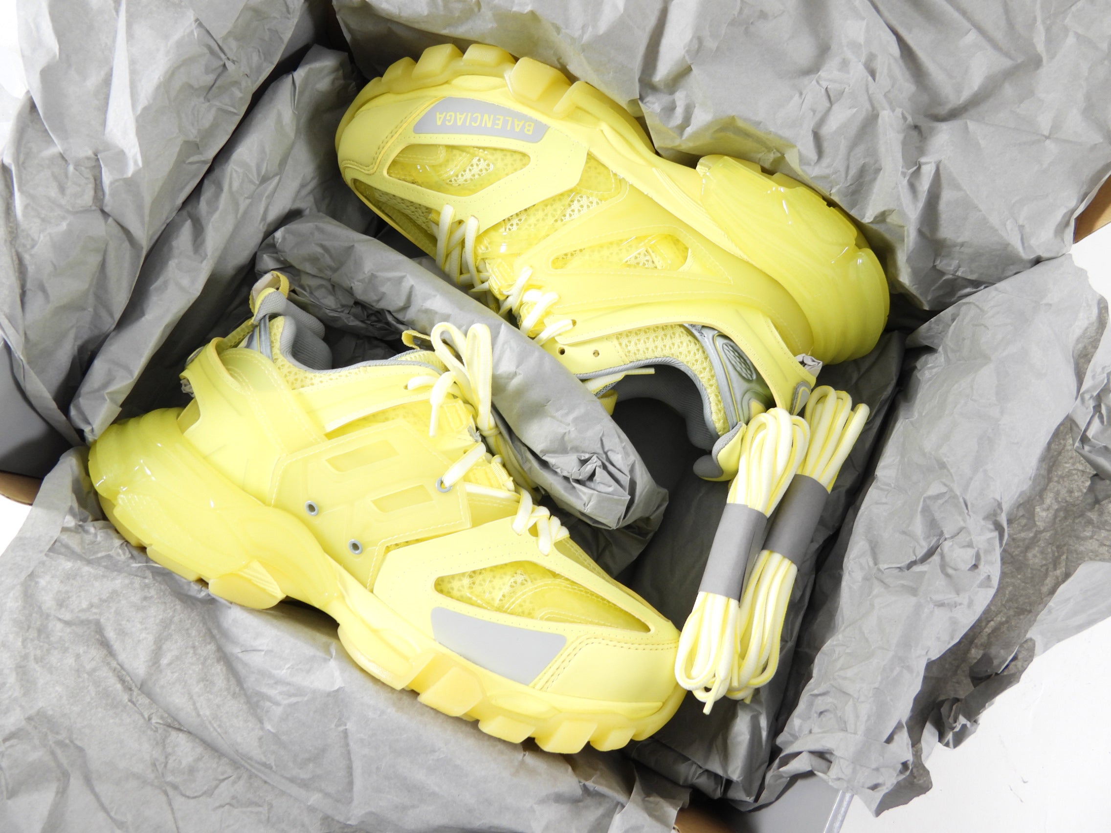 Balenciaga Lemon Yellow Track Sneakers for Women - Size 38 (Fits Like 37 / US 7) - Stylish Running Shoes for Casual Wear, Gym & Street Fashion