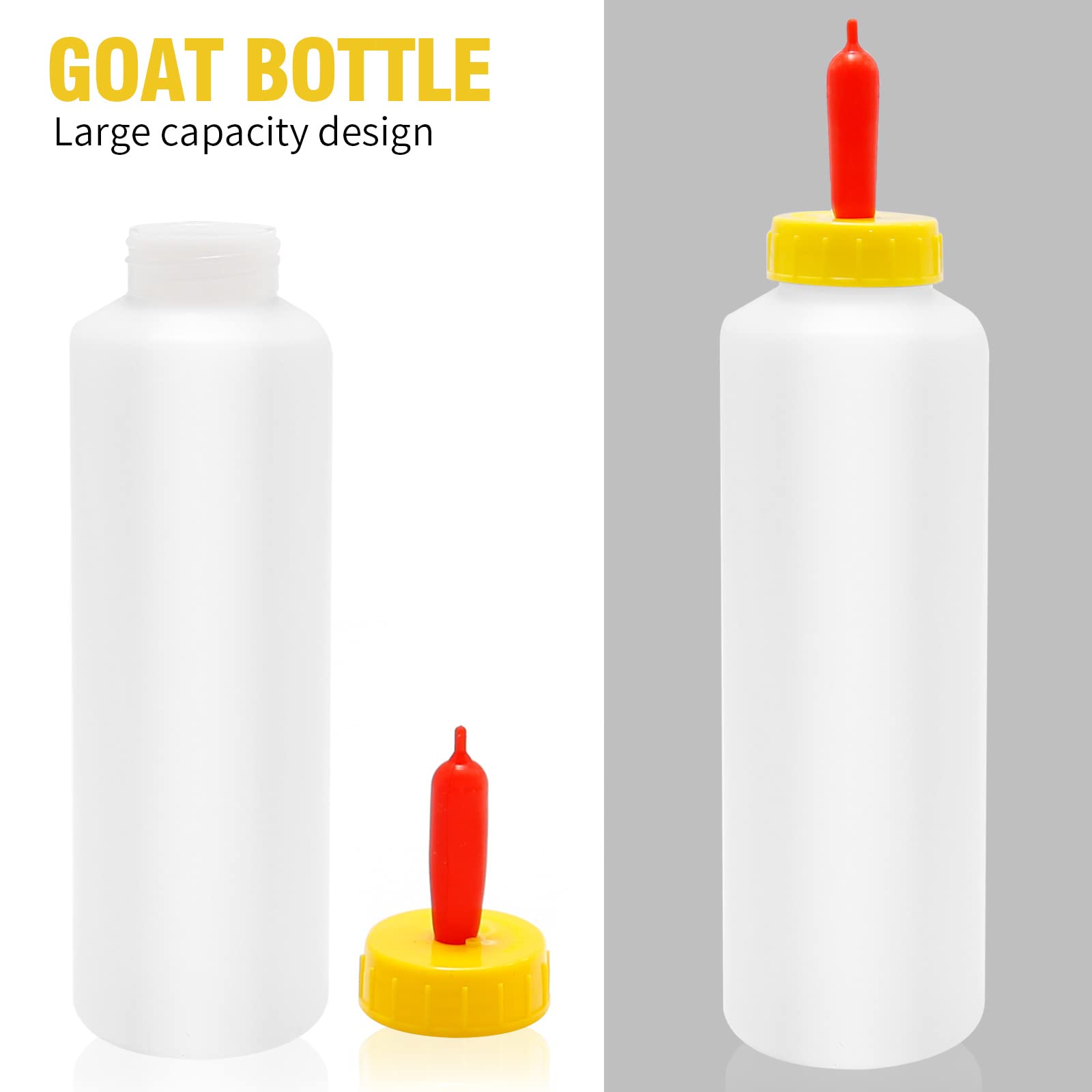 5-Pack 500ml Lamb Feeding Bottles - Durable Baby Goat & Sheep Nursing Bottles for Livestock - Farm Animal Milk Feeding Supplies for Lambs, Kids, and Calves - Perfect for Newborn Livestock Care and Farm Use