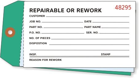 Repairable 3-Part Inventory Tags - 2.375