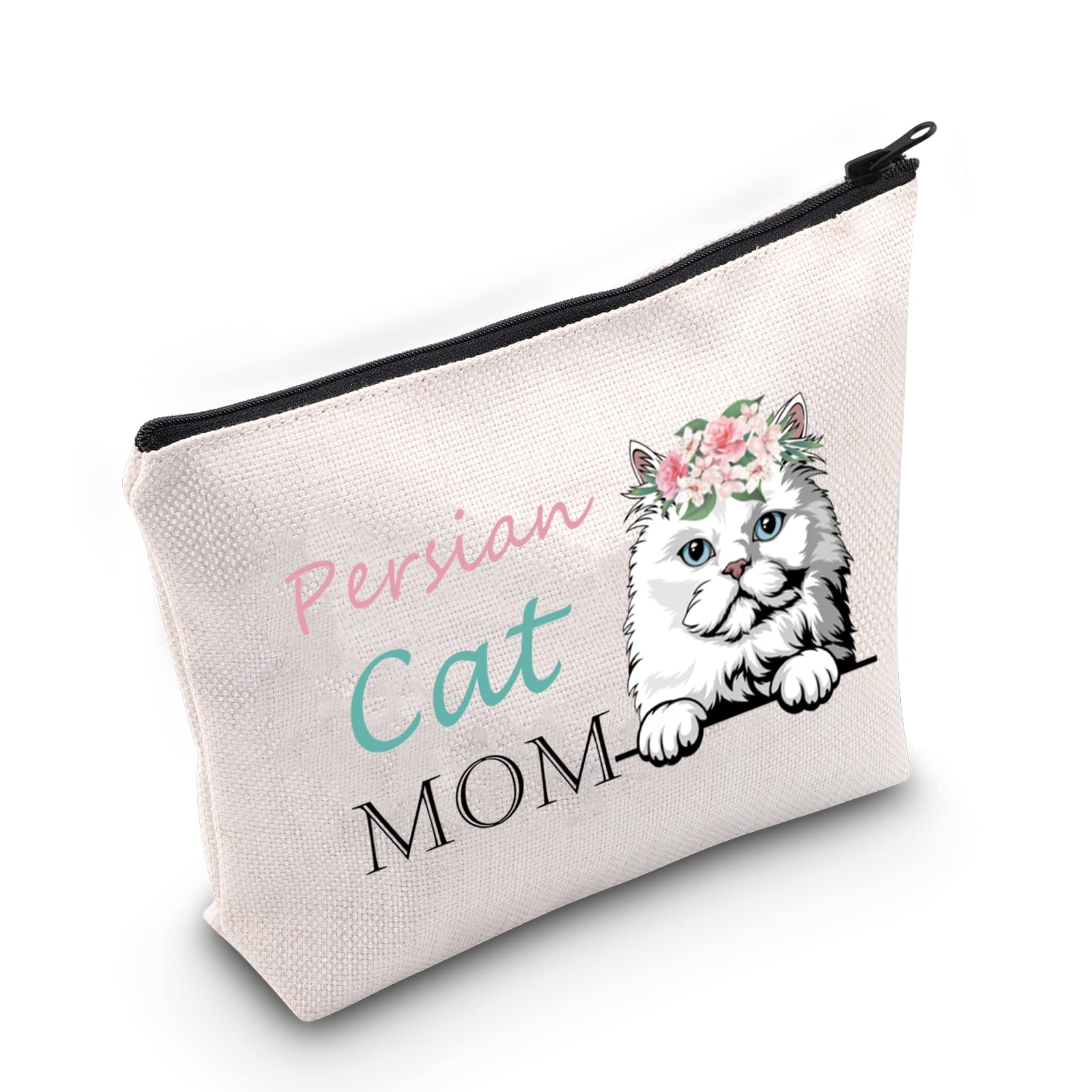 Persian Cat Mom Makeup Bag - Cute Cosmetic Pouch for Women & Girls - Perfect Gift for Cat Lovers & Persian Cat Owners - Great for Travel, School & Daily Makeup Storage