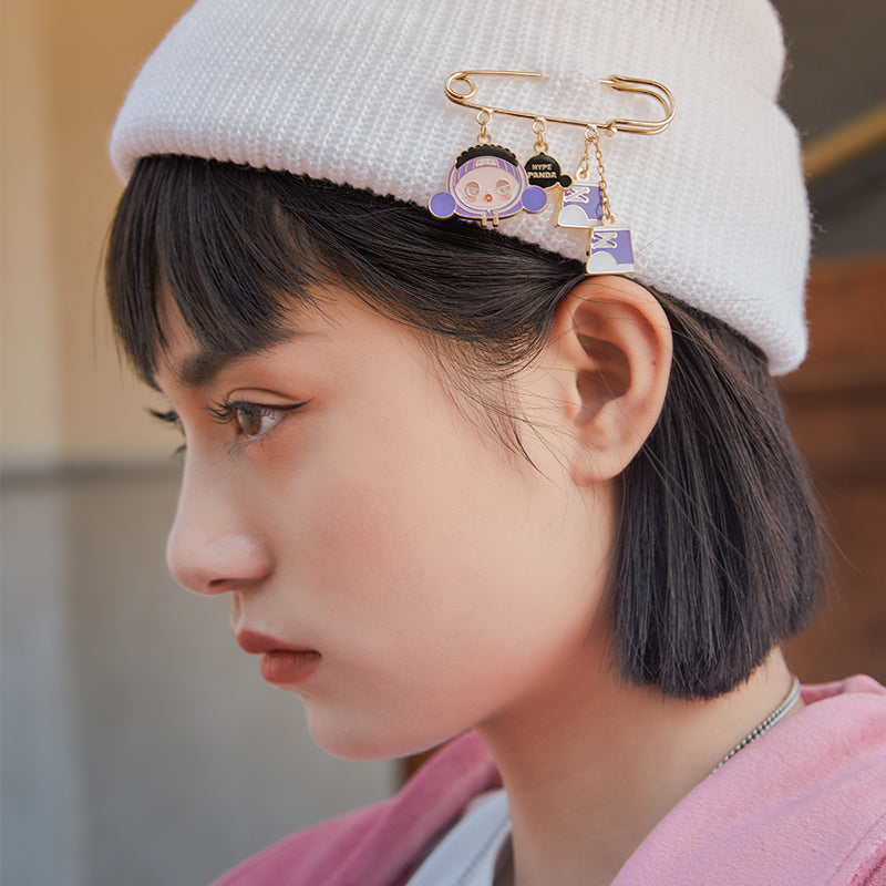 POP MART SKULLPANDA Hypepanda Series Safety Pin Badge Blind Box - Collectible Anime Character Pins for Backpacks, Jackets & Gifts - Kawaii Cute Mystery Box for Fans & Cosplay Accessories