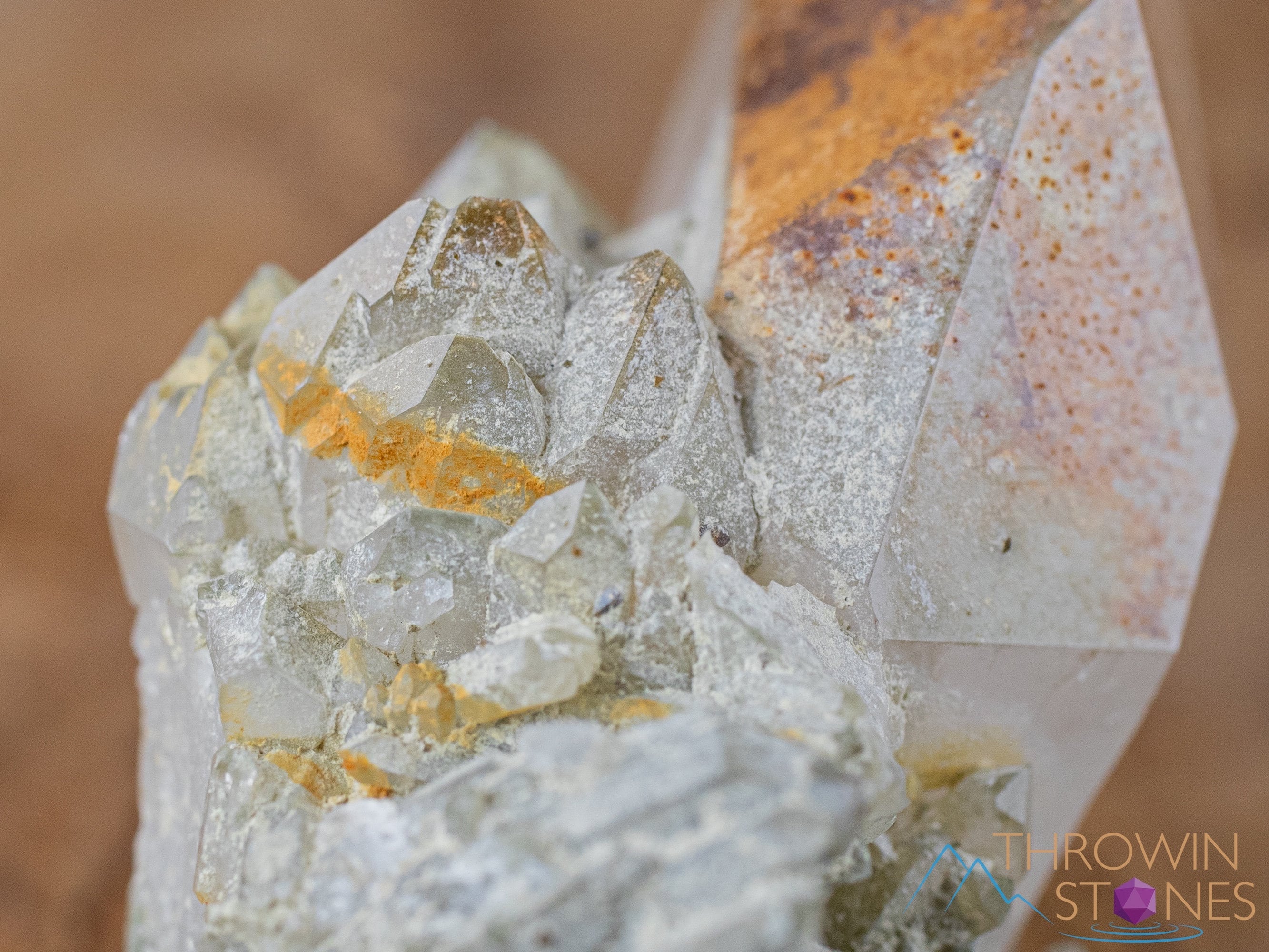 QUARTZ Raw Crystal with CHLORITE - Natural Healing Stone for Home Decor, Housewarming Gift, Meditation & Spiritual Use | Raw Crystals and Stones Collection #41884 | Perfect for Yoga Spaces, Office Desk & Crystal Grids