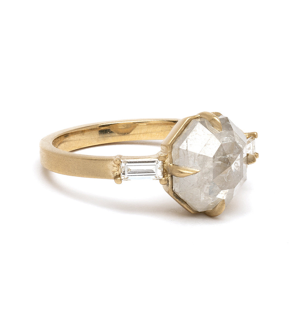 2 Carat Octagon Cut Diamond Ring for Women - Elegant Salt & Pepper Engagement & Wedding Band - Perfect for Everyday Wear & Special Occasions