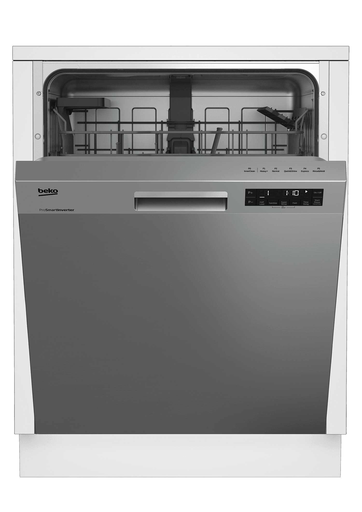 Beko DUT25401X 24-Inch Built-In Tall Tub Stainless Steel Dishwasher - 14 Place Settings, 48 dB Ultra Quiet, Front Control Panel - Perfect for Large Families & Open-Concept Kitchens
