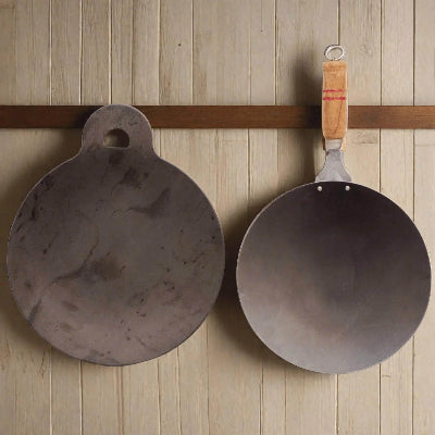 Premium Cast Iron Dosa & Roti Tawa Set - Non-Stick Indian Cooking Griddle for Chapati, Paratha & Dosas - Perfect for Home Kitchen & Restaurant Use