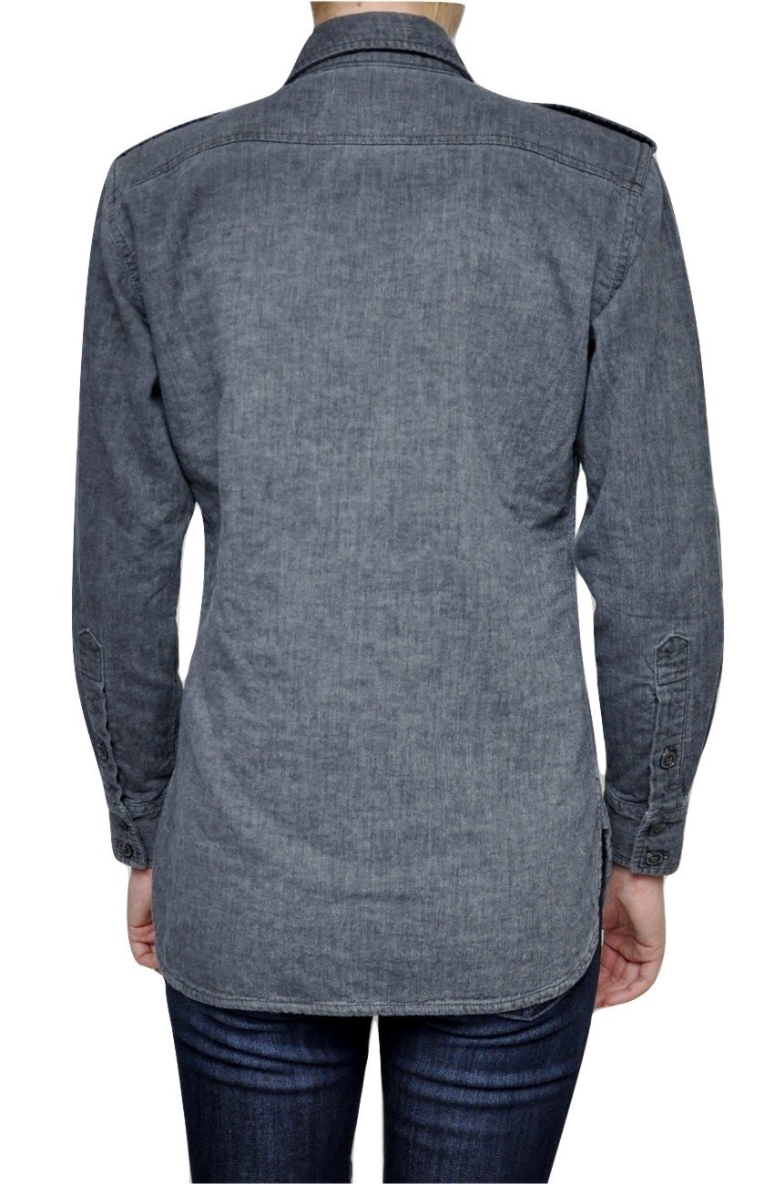 Joe's Jeans Men's Military Style Button-Down Shirt with Chest Pockets - Thick Cotton Work Shirt in Charcoal - Perfect for Outdoor Adventures, Casual Wear & Work Uniforms