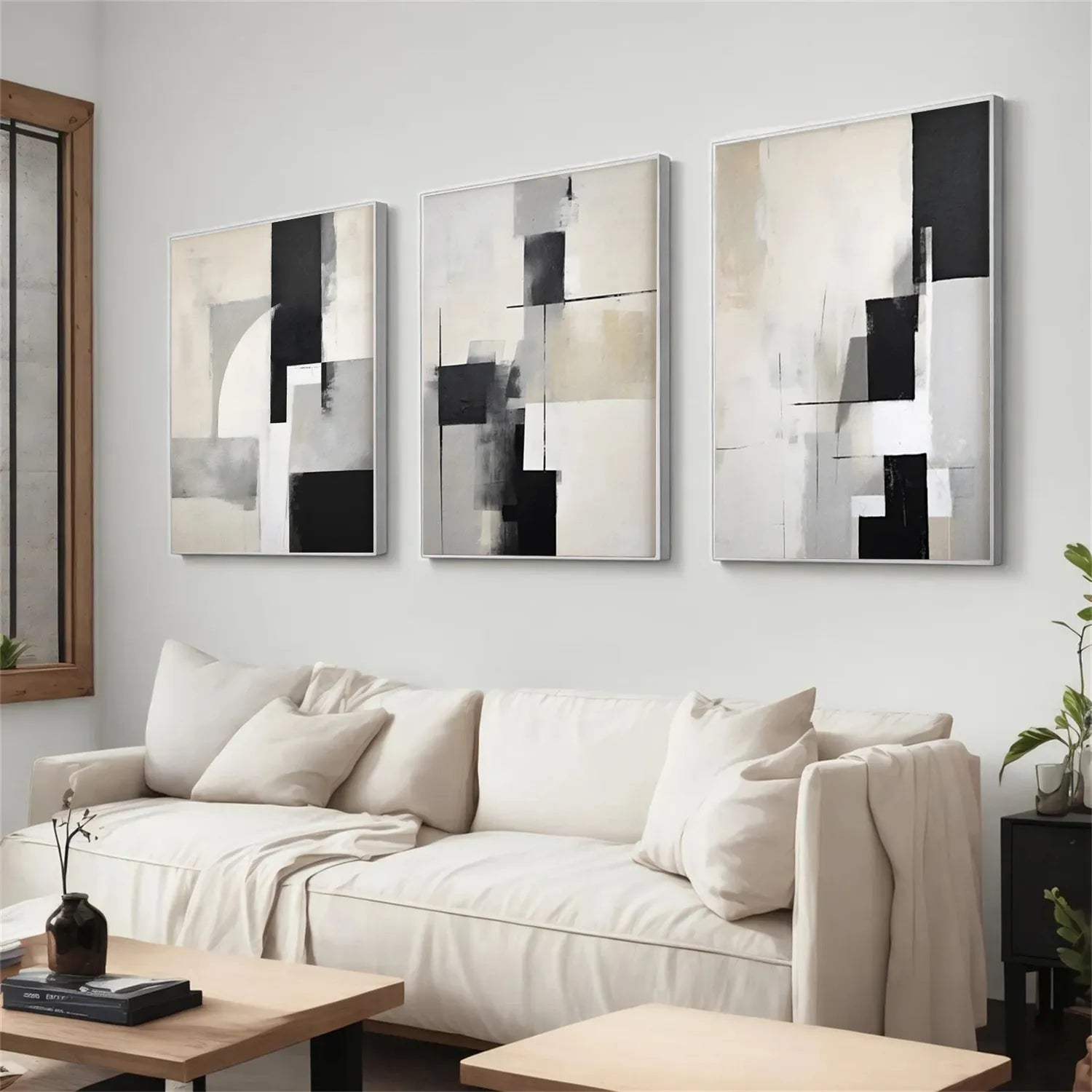 Abstract Painting Set of 3 - Modern Wall Art Canvas Prints #AB215 | Perfect for Living Room, Bedroom & Office Decor