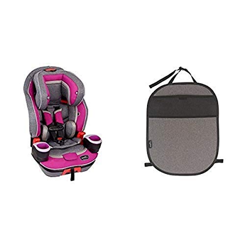 Evenflo Evolve Platinum 3-in-1 Convertible Booster Car Seat for Toddlers & Kids | Dreamer Series with Kick Mat & Storage Pocket | Black | Safe for Travel, School & Family Road Trips