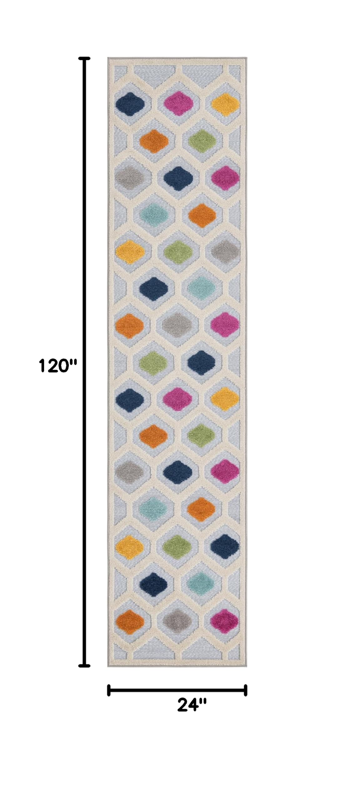 Rugs.com Aruba Outdoor Collection 10 Ft Runner Gray Low-Pile Rug - Waterproof & Durable for Patio, Deck, Hallway & Entryway - Perfect for Outdoor Entertaining & High-Traffic Areas