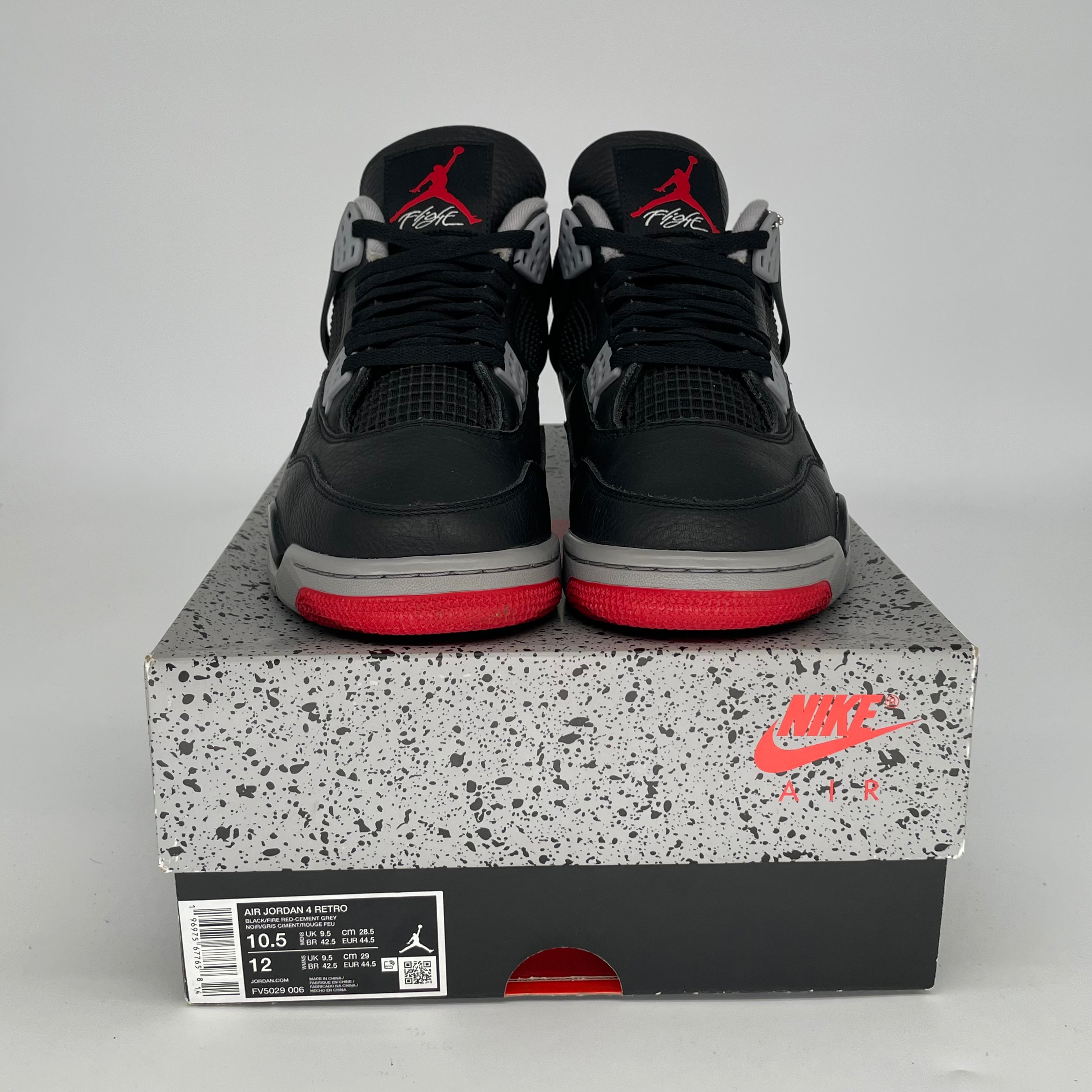 Original Air Jordan 4 Bred Reimagined Men's Basketball Shoes Size 10.5/12W (FV5029-006) - Retro Sneakers for Streetwear & Basketball Games