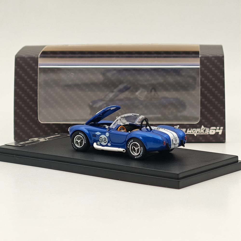 1/64 Scale Ford Shelby Cobra 427 Blue Diecast Model Car - Collectible Alloy Replica with Power Cap | Perfect for Car Enthusiasts, Display Cases & Gift Giving