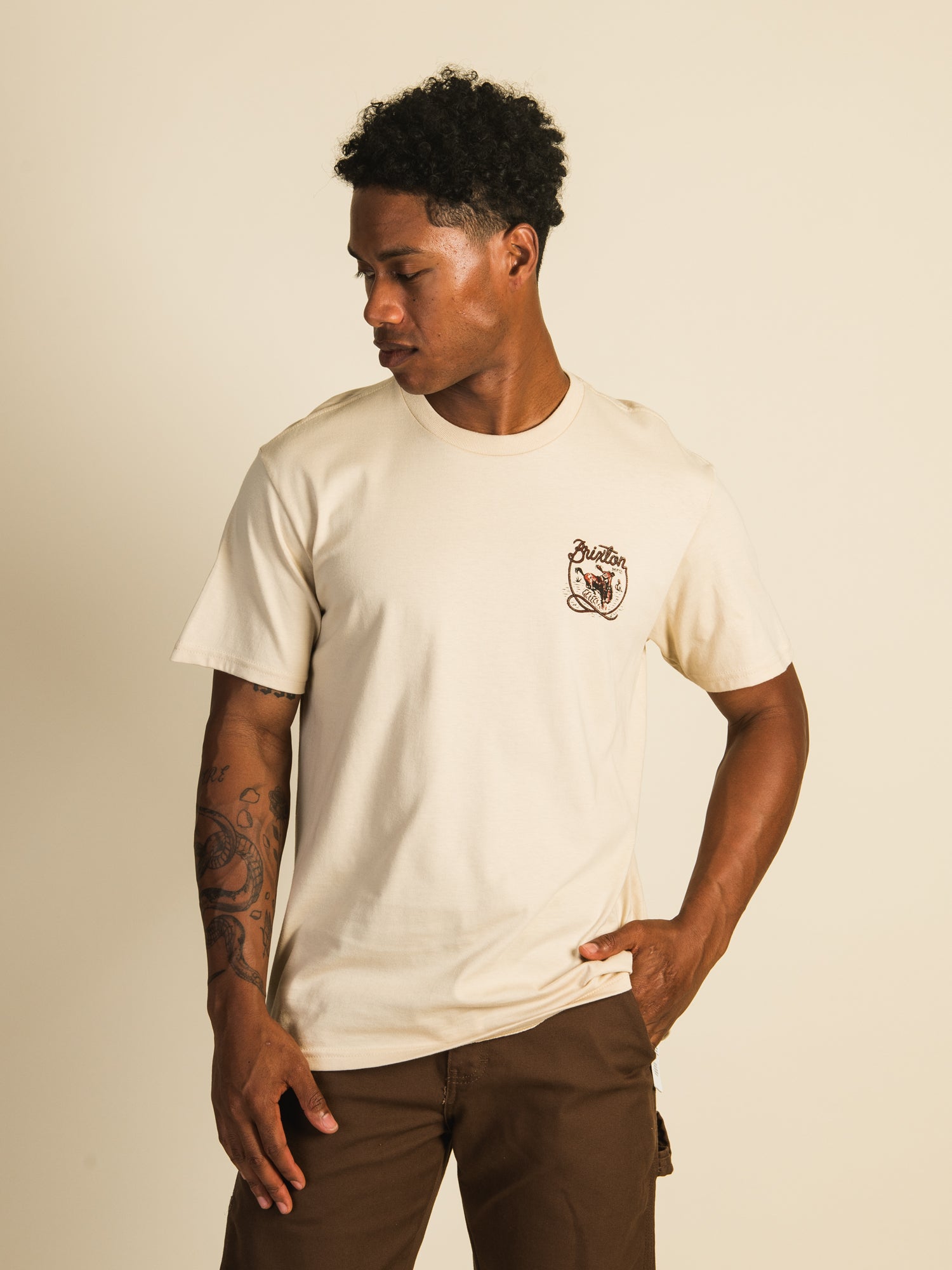 Brixton Omaha T-Shirt - Men's Graphic Tee for Casual Wear | Clearance Sale | Perfect for Streetwear & Everyday Outfits
