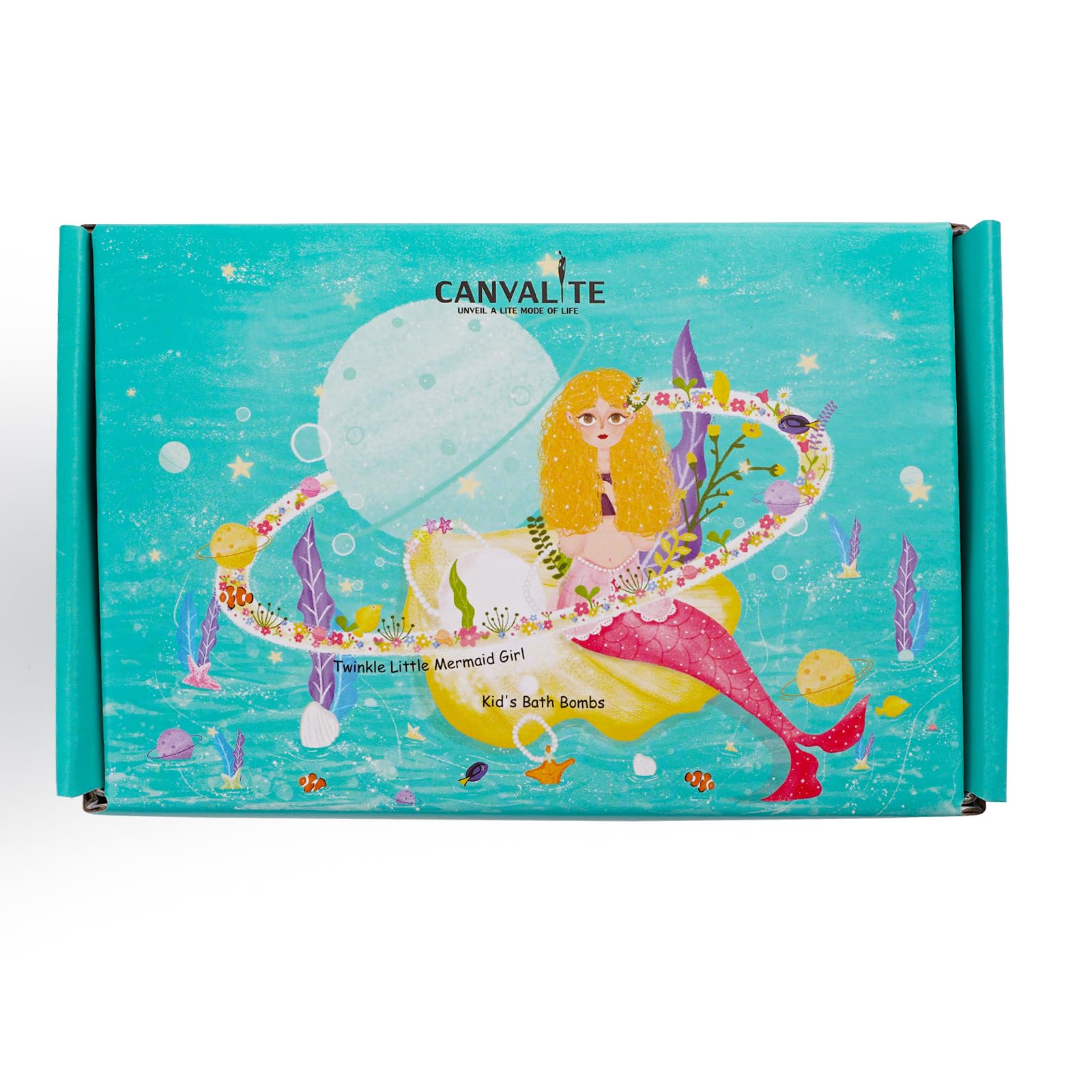 Canvalite Kids Bath Bombs with Surprise Toys Inside - Organic & All Natural Mermaid Gift Set for Girls & Boys, Bubble Bath Fizzes for Spa Fun - Perfect for Birthdays, Easter & Relaxing Bath Time