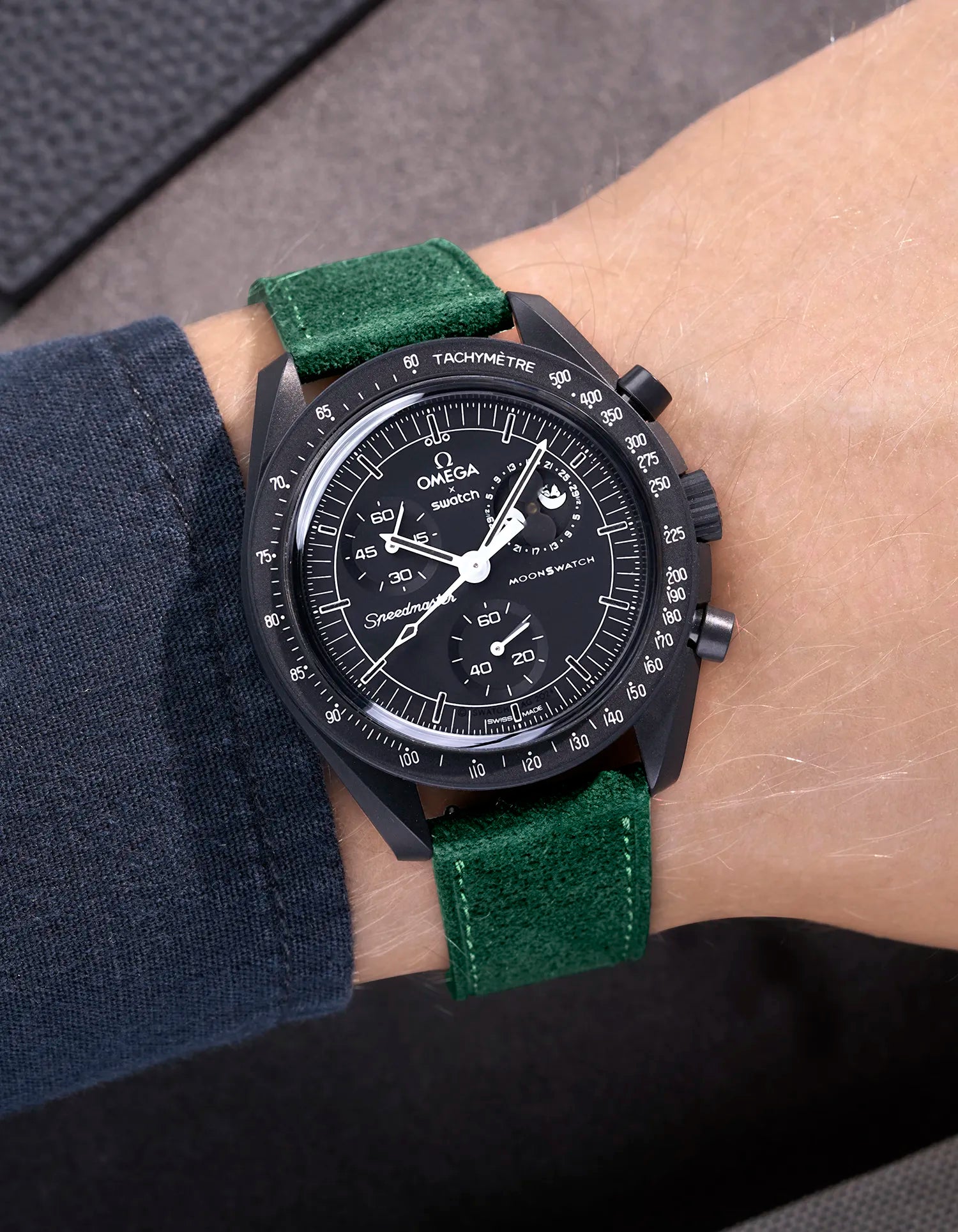 Omega X Swatch Mission to the Moonphase Leather Watch Straps - Premium Replacement Band for Moonphase New Moon Watches - Perfect for Casual, Dressy & Everyday Wear