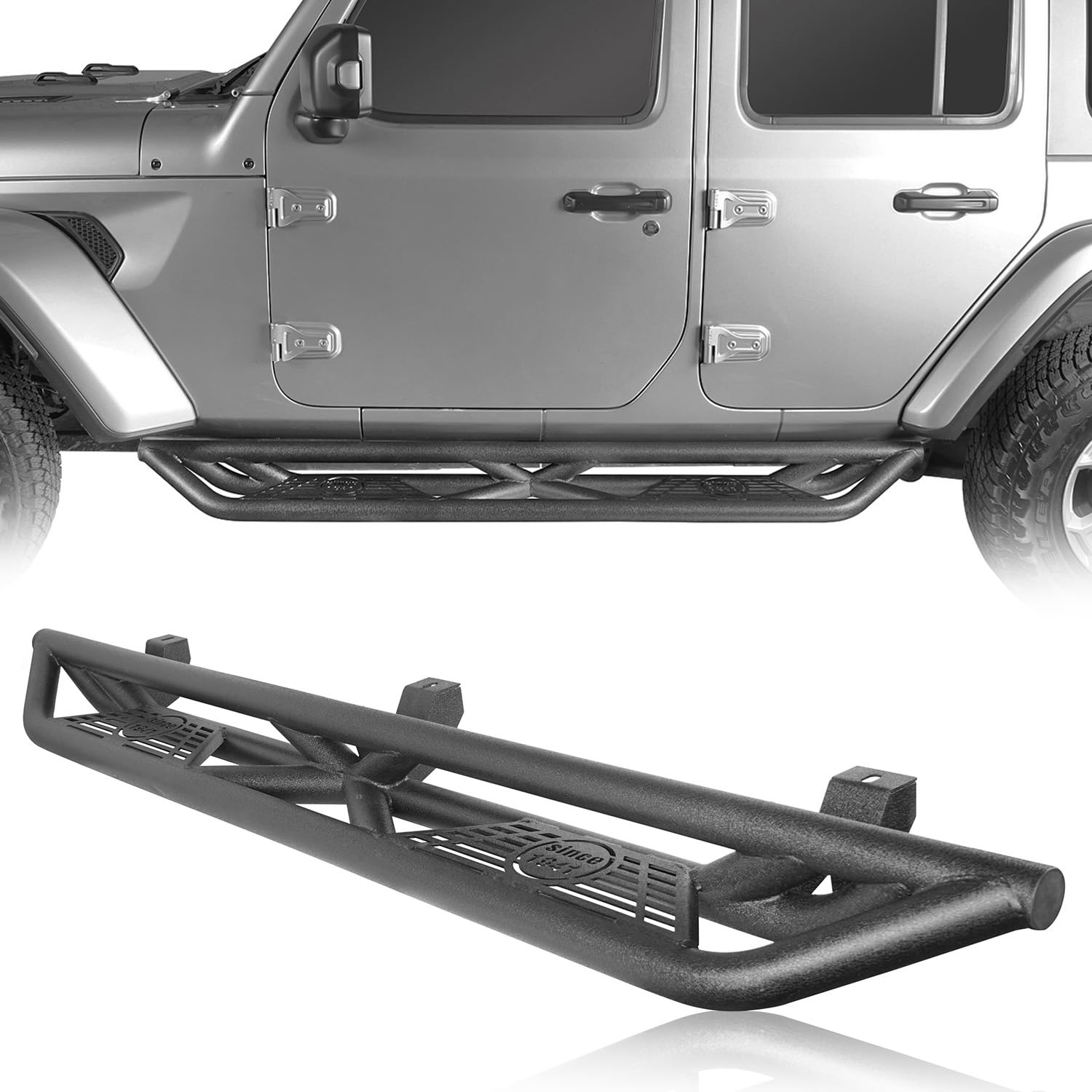 u-Box Wrangler JLU Side Step Running Board Nerf Bars with Since 1941 Logo - Compatible with 2018-2025 Jeep Wrangler JL Unlimited 4-Door - Heavy Duty Off-Road Protection for Easy Entry & Exit