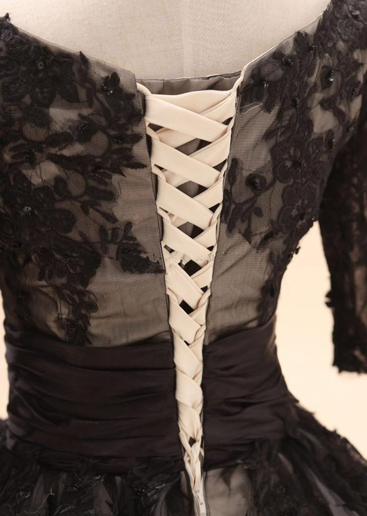 Emanni Women's Black A-Line Applique Formal Evening Dress Wedding Gown Ball Gown Size 28W - Perfect for Prom, Cocktail Parties & Special Occasions