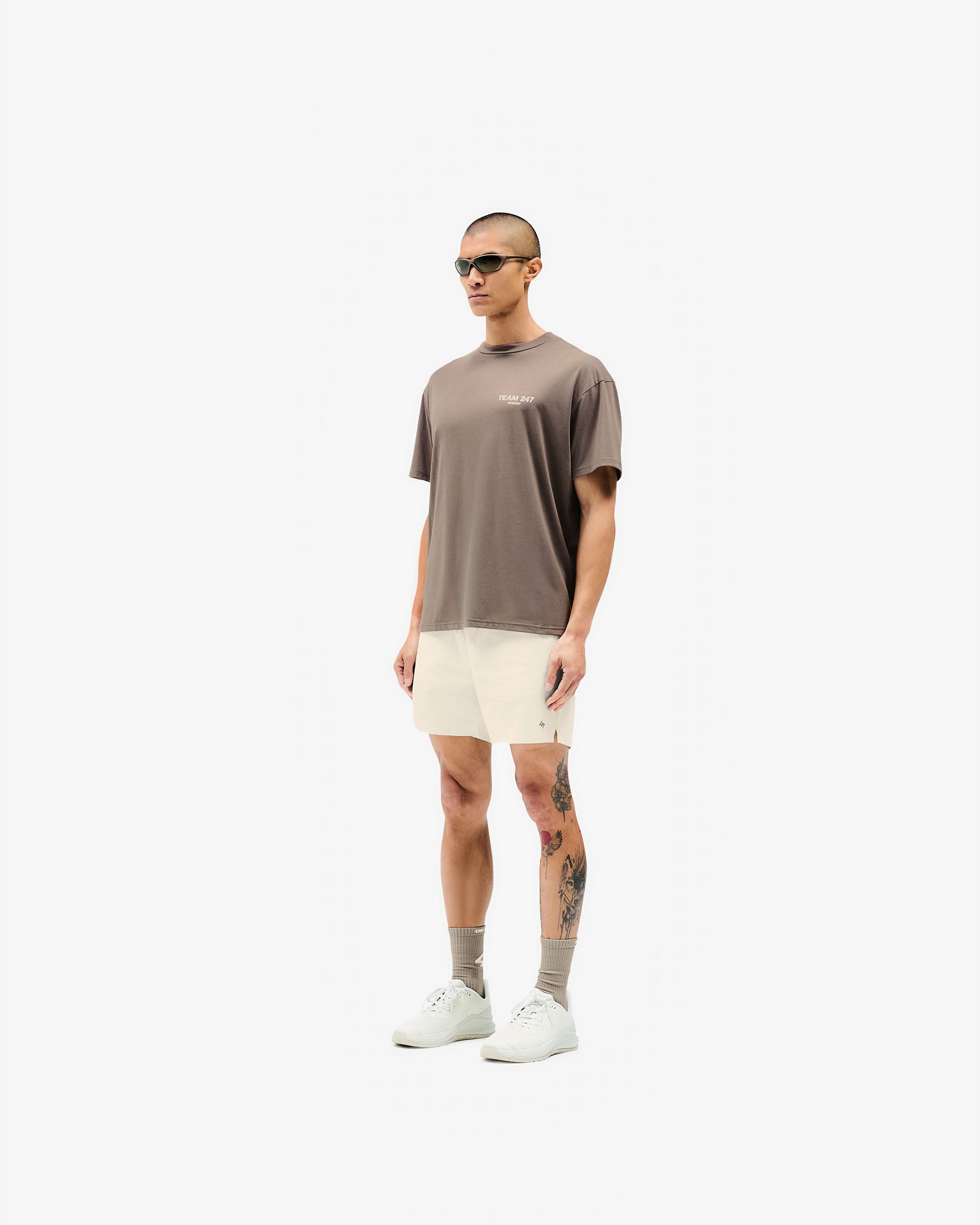 Team 247 Oversized T-Shirt for Women - Soft Cotton Relaxed Fit Casual Tee - Earth Tone Streetwear | Perfect for Lounge, Gym, and Everyday Wear