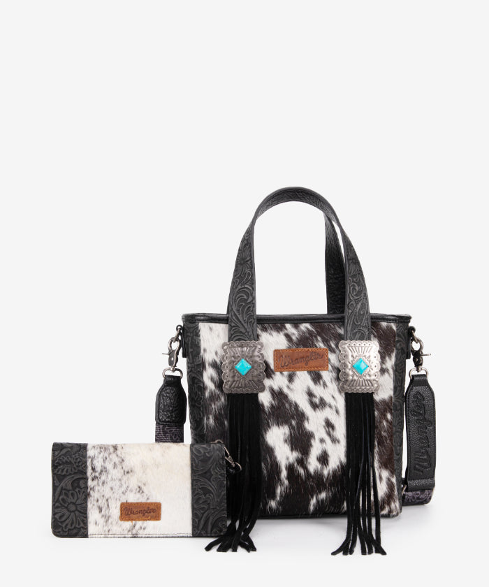 Wrangler Genuine Cowhide Leather Fringe Crossbody Purse for Women - Stylish Concealed Carry Handbag for Everyday Use, Travel & Outdoor Adventures
