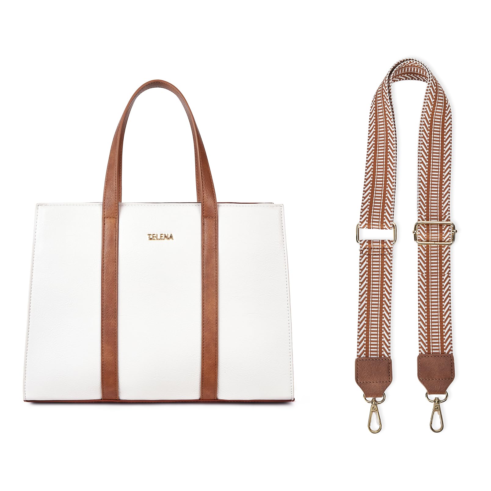 Telena Genuine Leather Tote Bag for Women - Stylish Crossbody Purse with Multiple Compartments & Adjustable Shoulder Strap | Perfect for Work, Travel & Everyday Use