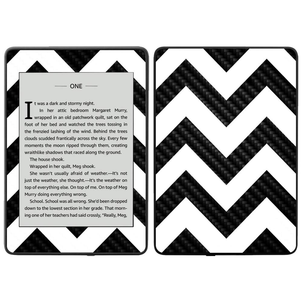 MightySkins Carbon Fiber Skin for Amazon Kindle Paperwhite 2018 (10th Gen) - Aqua Chevron Design | Waterproof Protective Cover with Durable Textured Finish | Easy to Apply & Remove | Made in USA | Perfect for Travel, Reading & Outdoor Use
