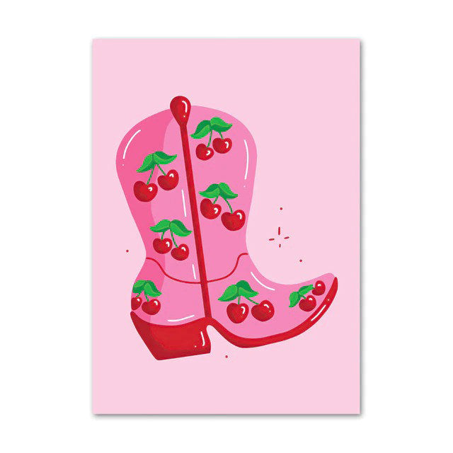 Trendy Hot Pink Girly Canvas Posters - Aesthetic Wall Art for Teen Girls' Bedroom & Dorm Room Decor