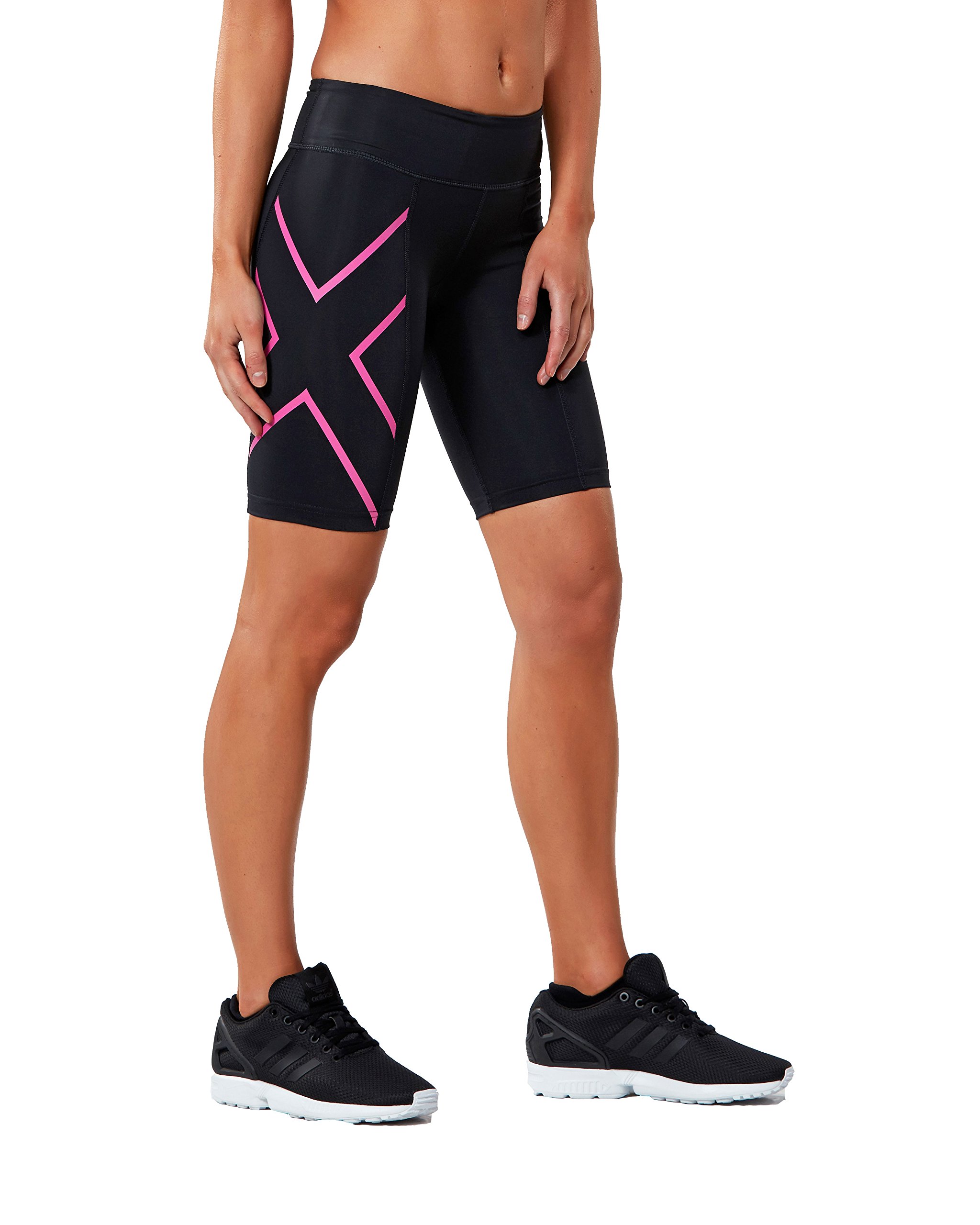 2XU Women's Motion Mid-Rise Compression Shorts - Running & Workout Shorts for Women - High Performance Athletic Shorts for Gym, Yoga & Active Lifestyle