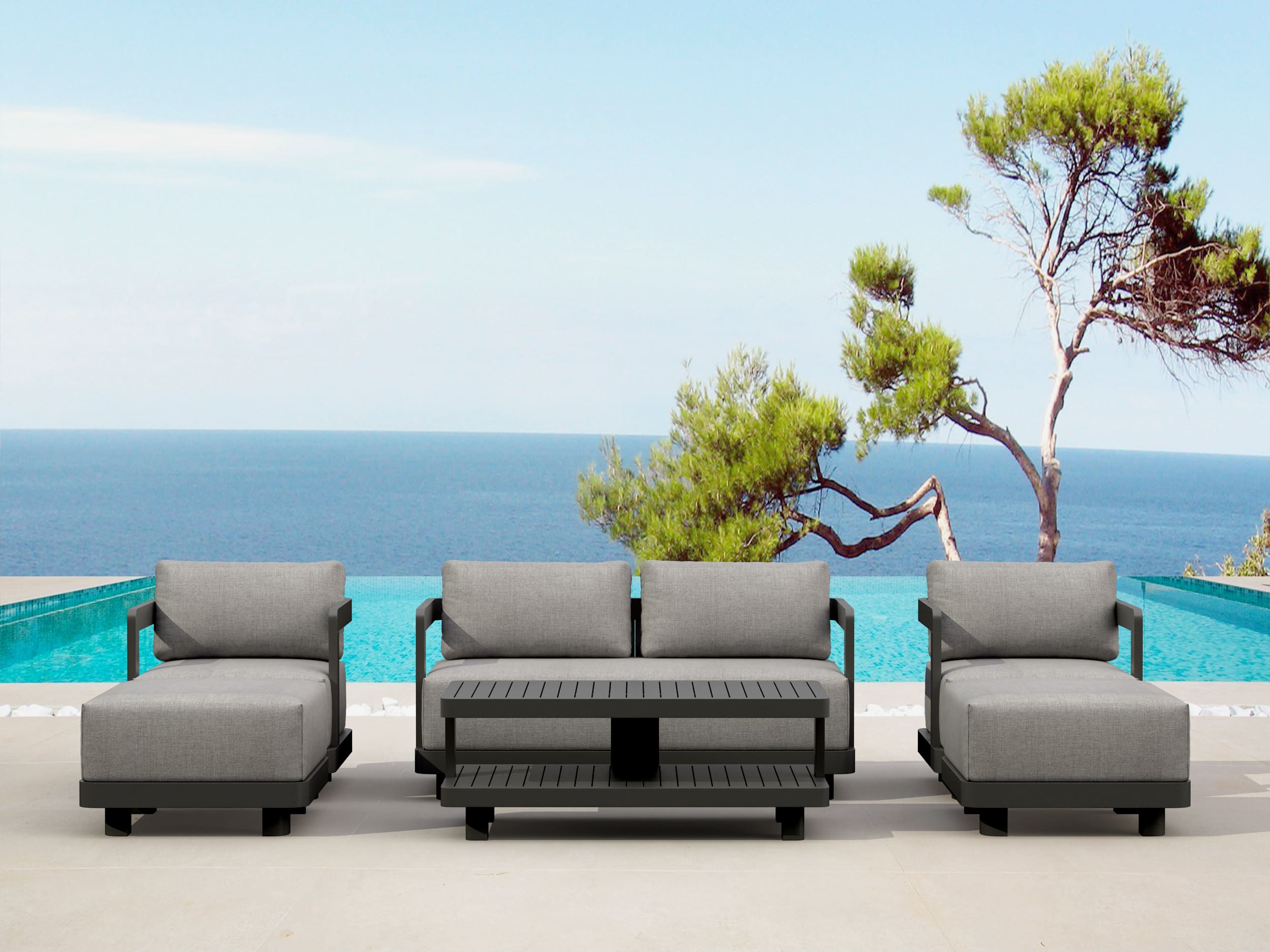 6-Piece Granada Deep Seating Patio Set - Outdoor Wicker Furniture with Cushions for Backyard, Poolside & Garden Relaxation