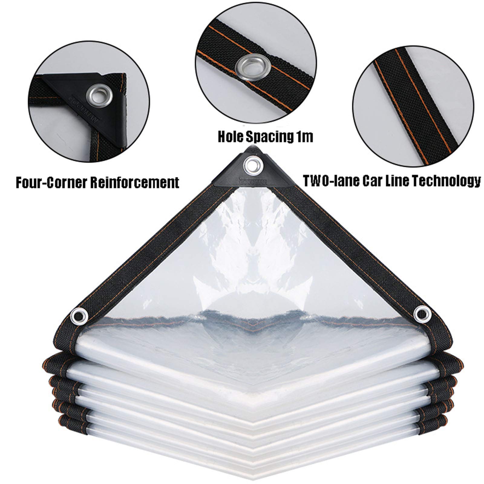 Heavy Duty Clear Tarpaulin Cover 7' x 30' - Waterproof Transparent Tarp with Aluminum Grommets & Reinforced Eyelets - Dustproof, Rainproof & Lightweight - Perfect for Outdoor Furniture, Boat Covers, Construction Sites & Camping