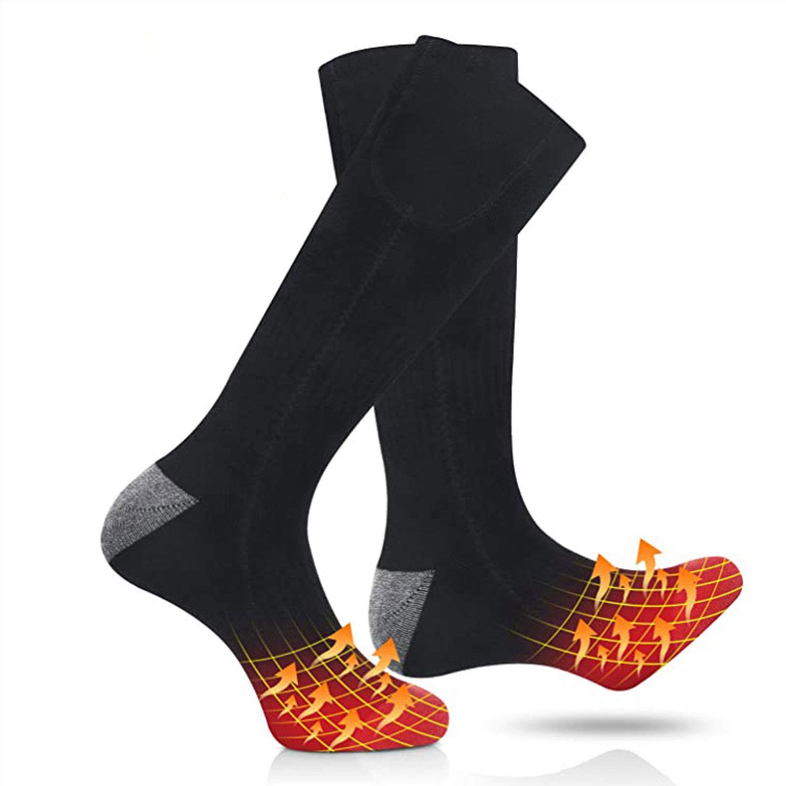 LIQIANG Rechargeable Battery Heated Socks for Men & Women - 3 Adjustable Heat Settings, Warm Thermal Socks for Winter Camping, Skiing, Fishing, Hiking & Horse Riding - Perfect for Outdoor Adventures & Cold Weather Activities