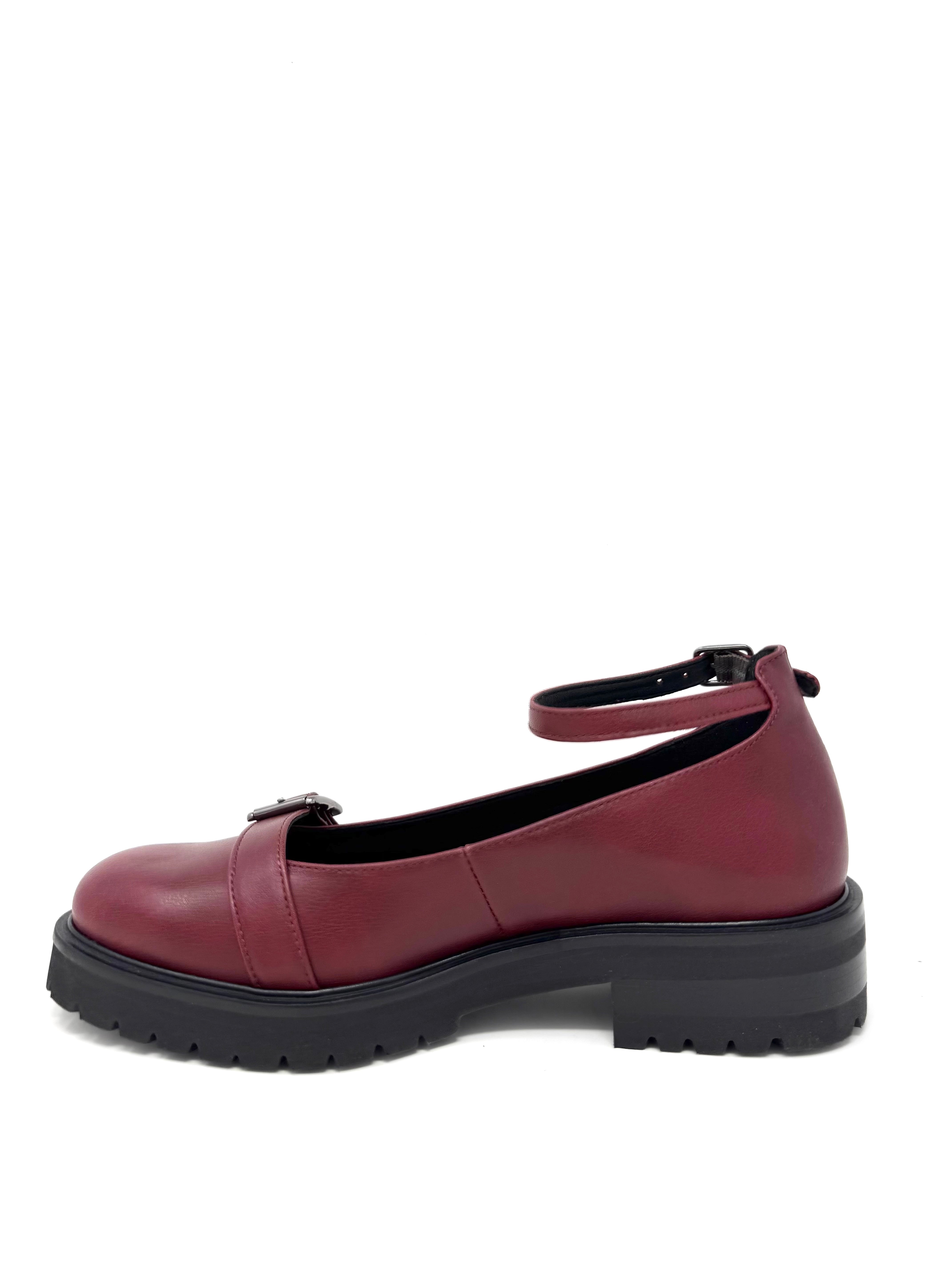 Novacas Lexie Mary Jane Shoes in Bordeaux - Stylish & Comfortable Women's Flats for Work, Casual Outfits & Everyday Wear