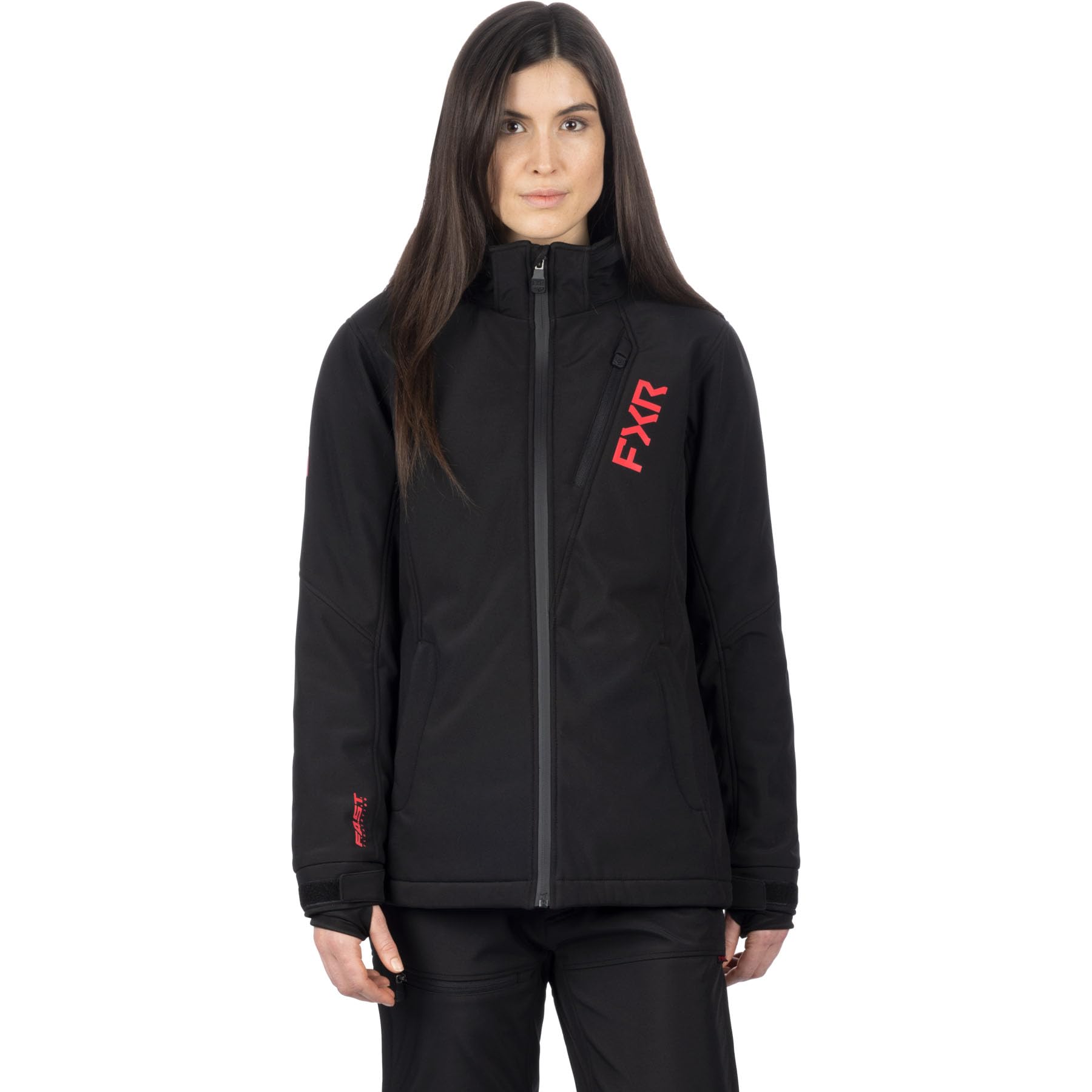 FXR Women's Vertical Pro Insulated Softshell Jacket - Waterproof Windproof Winter Jacket for Skiing, Snowboarding & Outdoor Activities (Black/Razz, X-Small) 2025 Edition