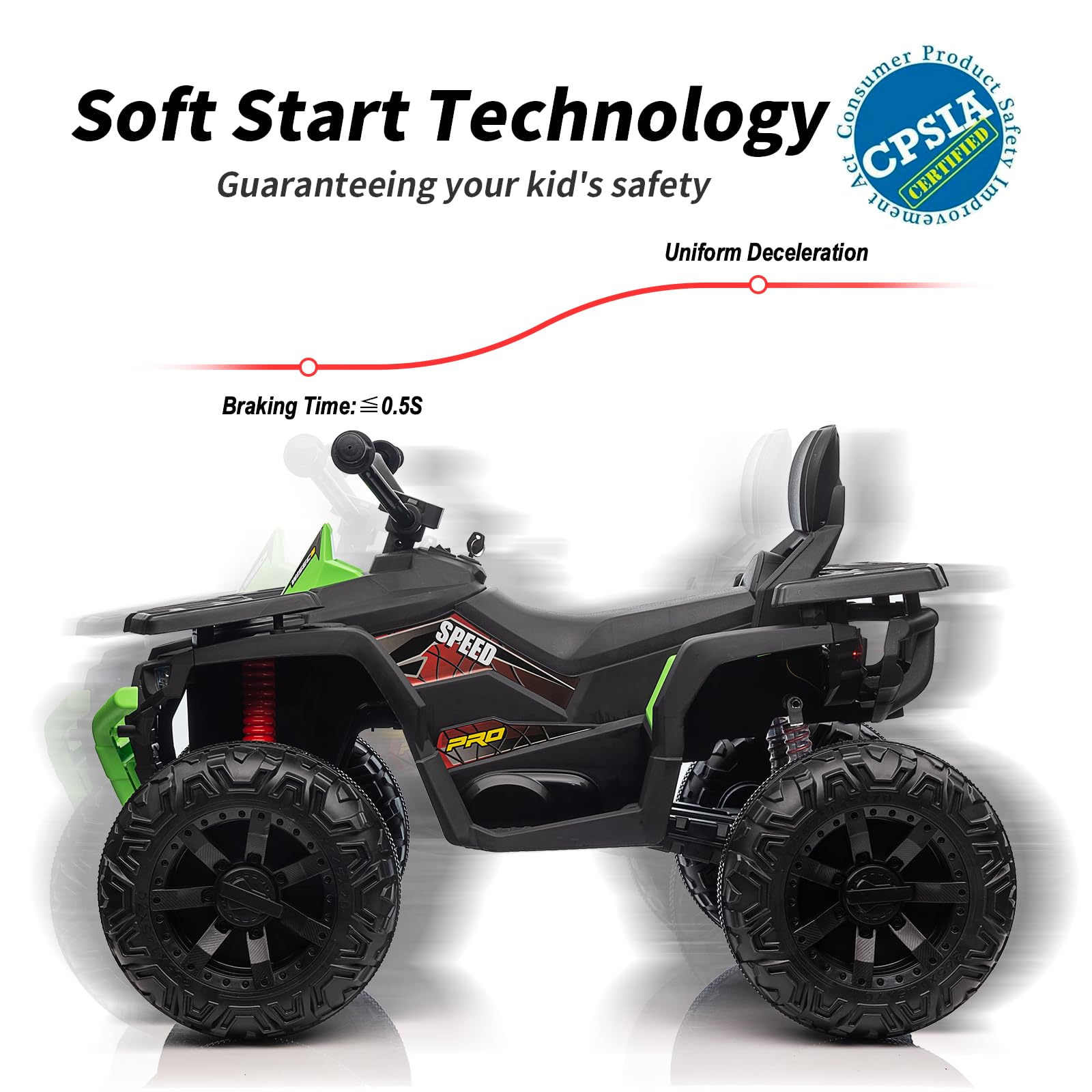 24V Kids ATV 4 Wheeler - 400W Motor Electric Ride-On Toy Car for Big Kids, 2 Seater in Green | Outdoor Adventure & Backyard Fun for Boys & Girls