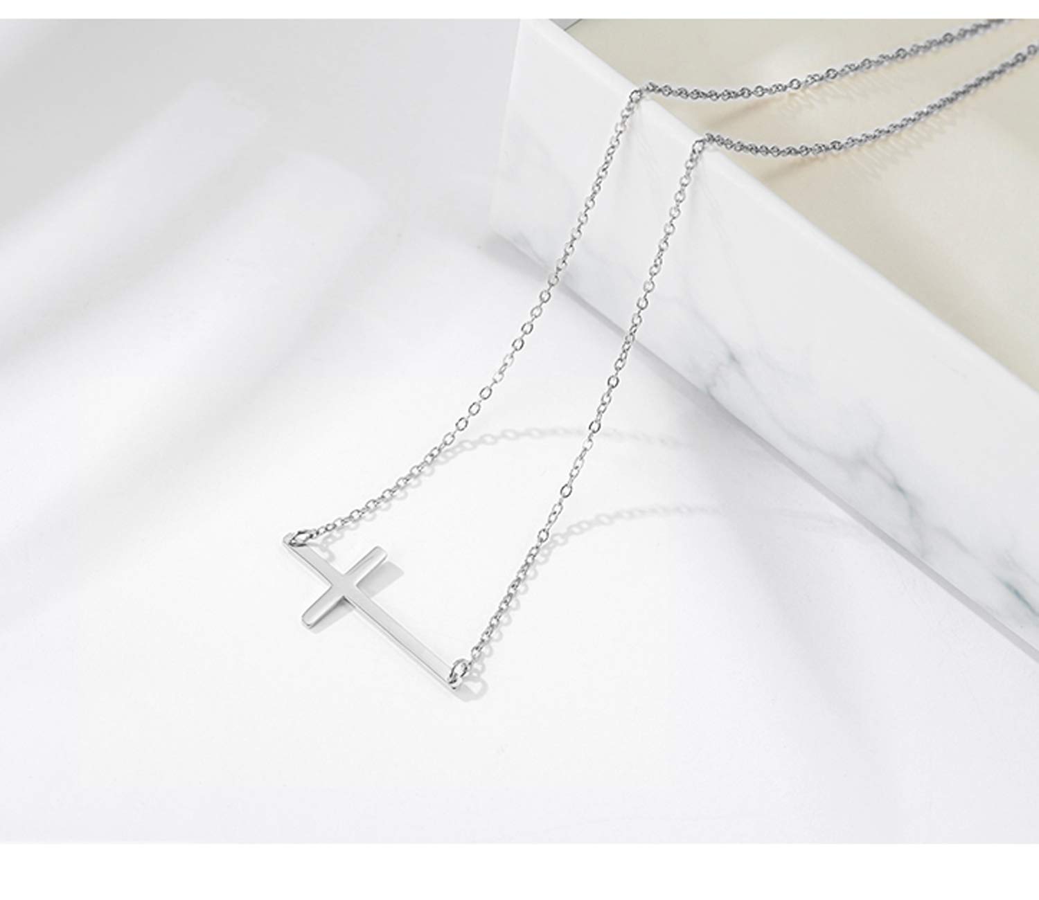 Elegant Small Cross Pendant Necklace for Women - Minimalist Sterling Silver Religious Jewelry - Perfect Mother's Day, Birthday & Anniversary Gift - Ideal for Church, Weddings & Everyday Wear