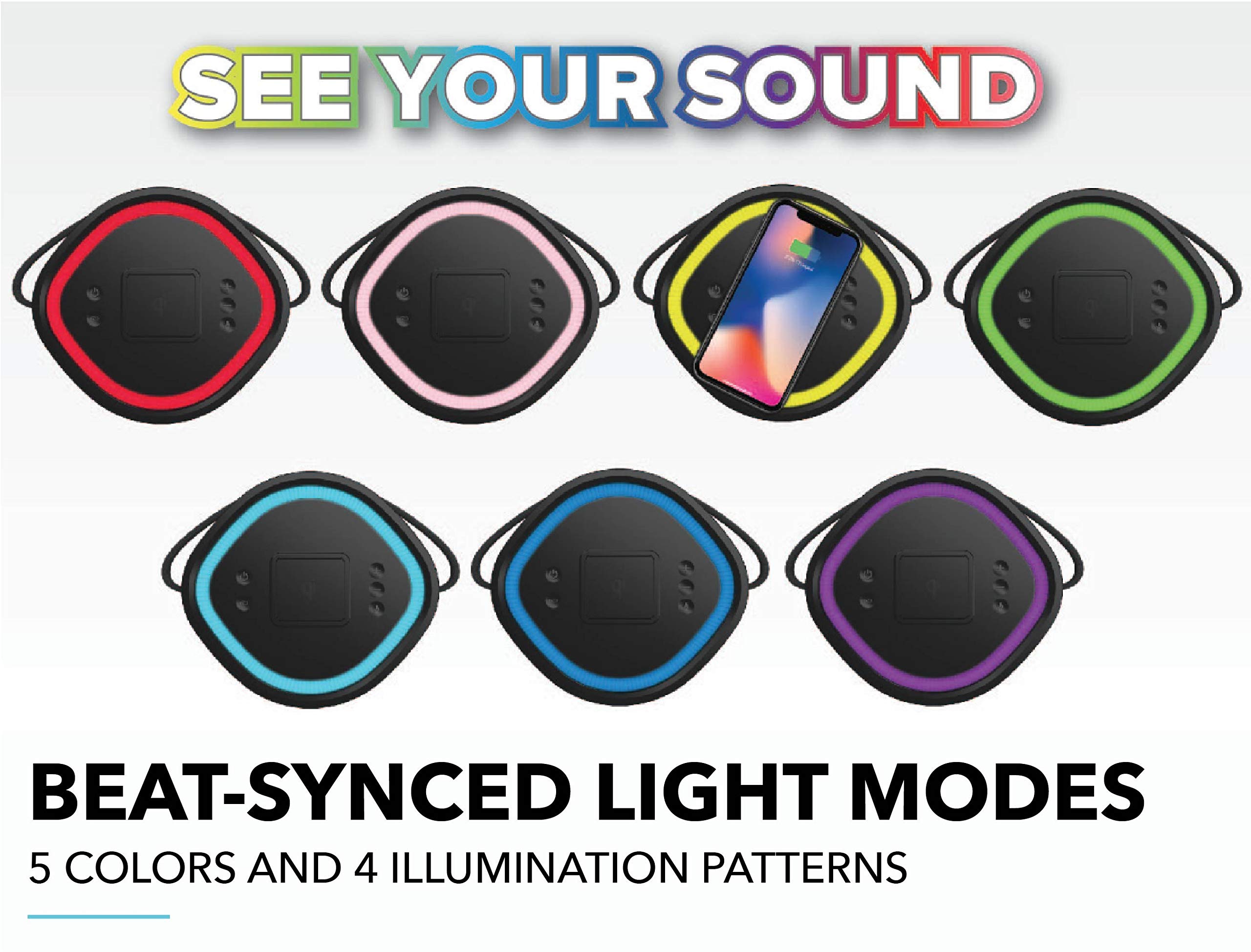 Altec Lansing Soundbucket XL Waterproof Bluetooth Speaker - Wireless LED Light Show, Qi Charging Pad, 20H Playtime, 100ft Range | Perfect for Pool Parties, Beach Outings & Outdoor Adventures