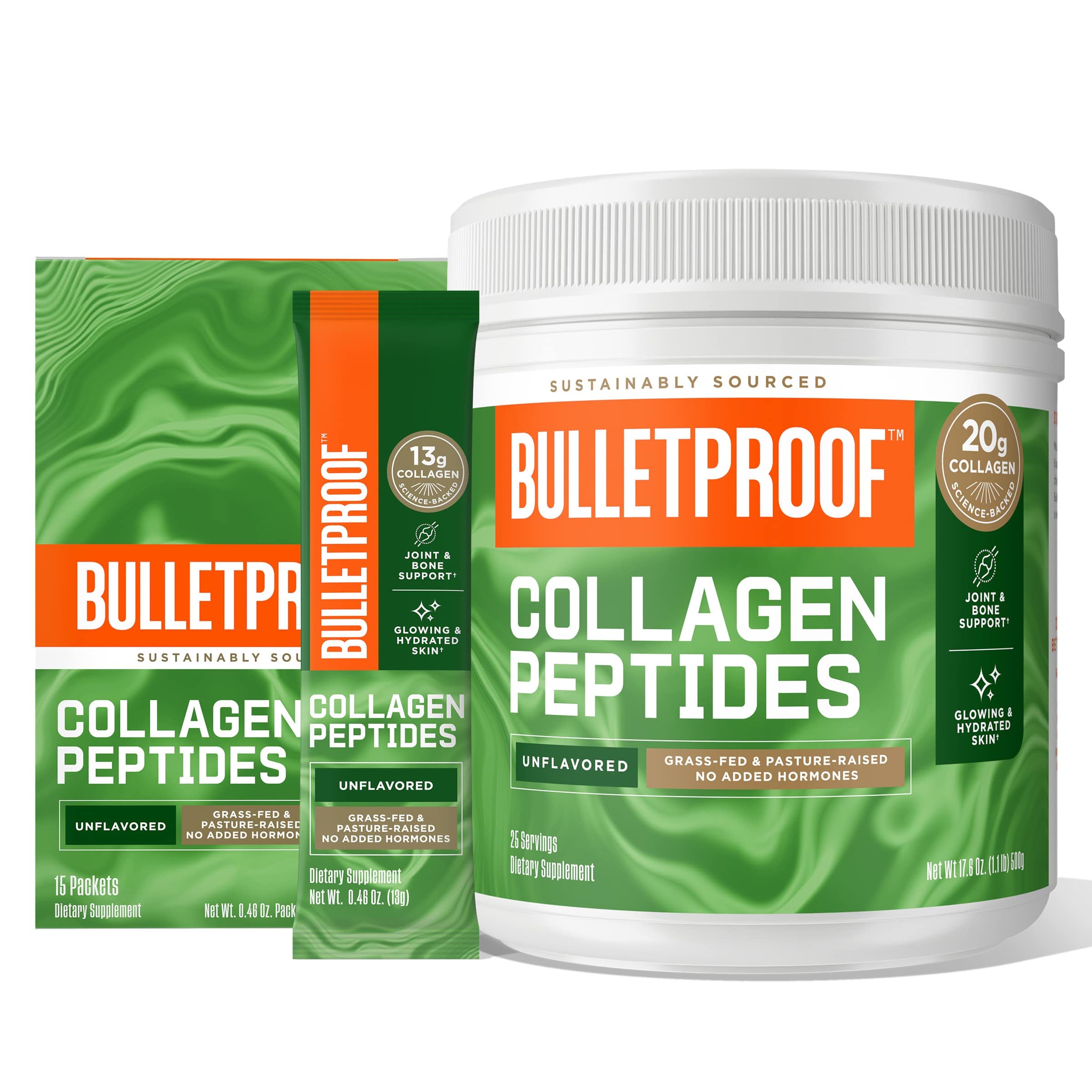 **Unflavored Grass-Fed Collagen Protein Powder - 18g Protein per Serving, 17.6 Oz (500g) | Hydrolyzed Collagen Peptides with Amino Acids | Supports Skin, Hair & Joint Health | Ideal for Smoothies, Coffee & Baking**    **Unflavored Collagen Protein Powder GoPacks - 12g Protein per Pack, 15 Single-Serve Packets | Grass-Fed Collagen Peptides for On-the-Go Nutrition | Perfect for Travel, Gym & Post-Workout Recovery**