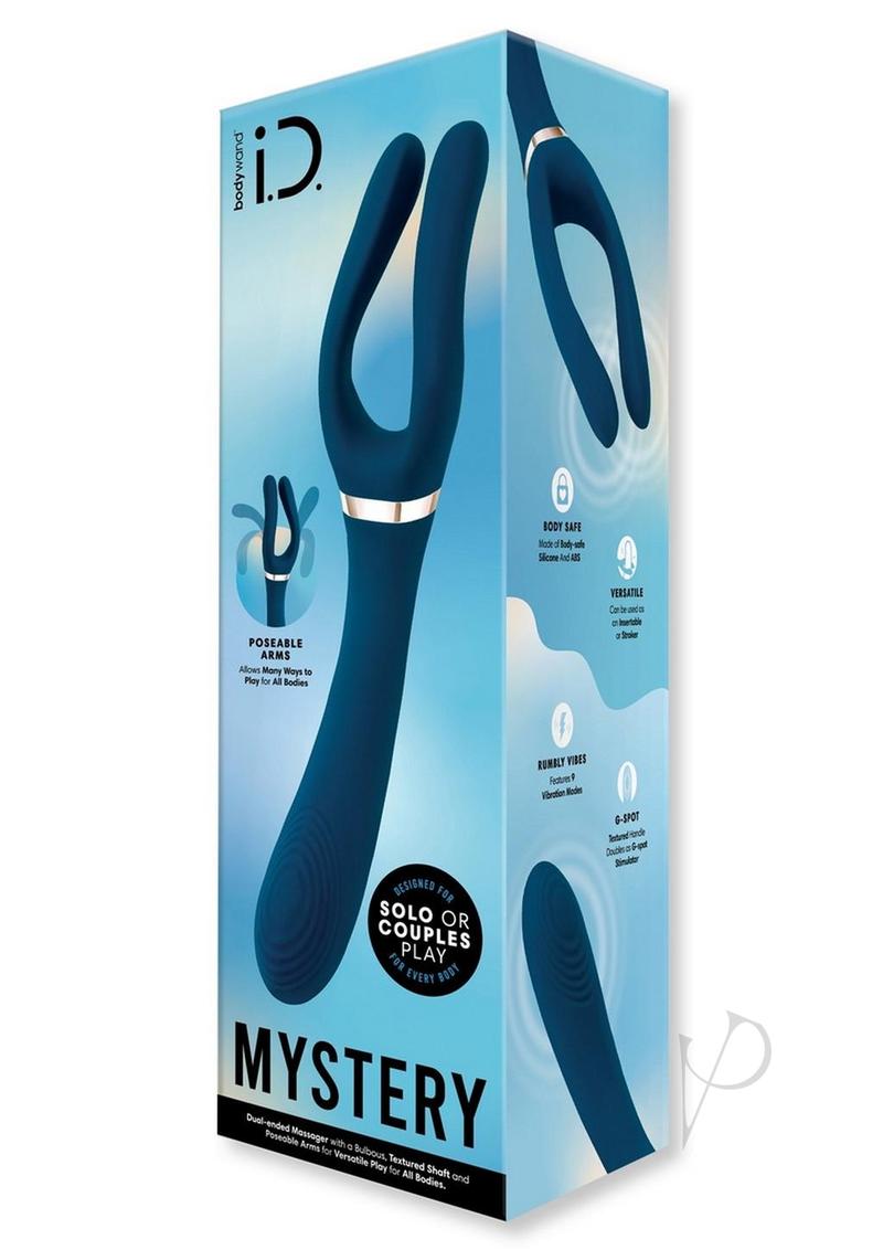 Bodywand ID Mystery Rechargeable Silicone Dual-Ended Vibrator - Blue | Waterproof Adult Toy for Couples & Solo Play | Bedroom Accessory for Enhanced Intimacy