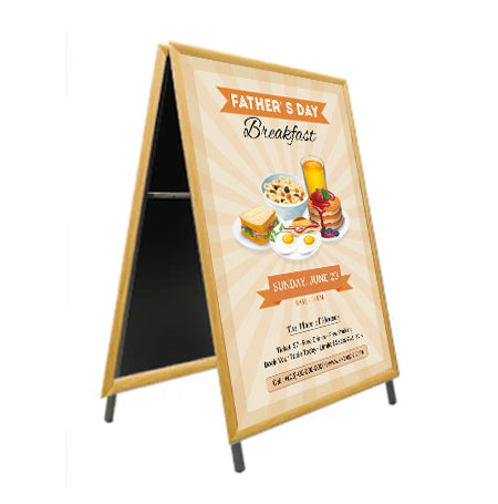 30x40 A-Frame Sign Holder - Large Wood Snap Frame Display Board with 1 1/4