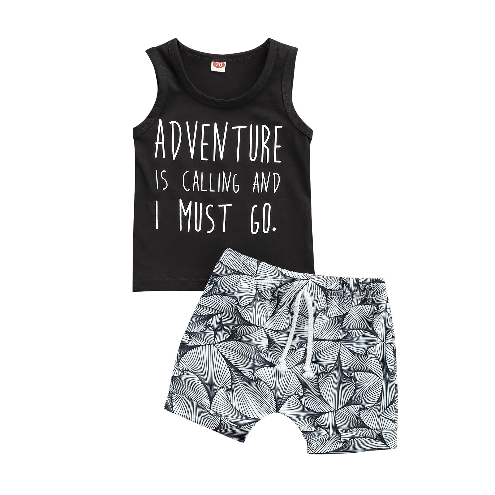 FYBITBO Baby Boy Summer Outfit - Sleeveless Tank Top & Shorts Set for Toddlers - Cute Infant Clothes for Playtime, Beach & Outdoor Activities